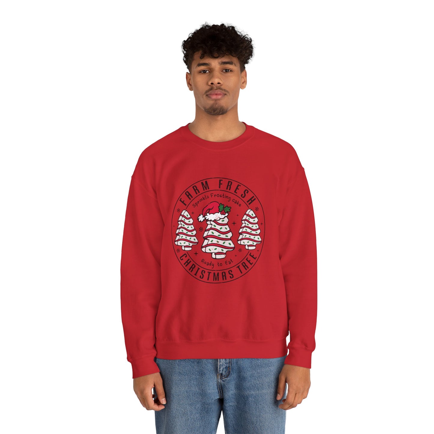 Farm Fresh Christmas Crewneck Sweatshirt, Cozy Holiday Apparel, Unisex Winter Gift, Cute Sweatshirt, Festive Clothing
