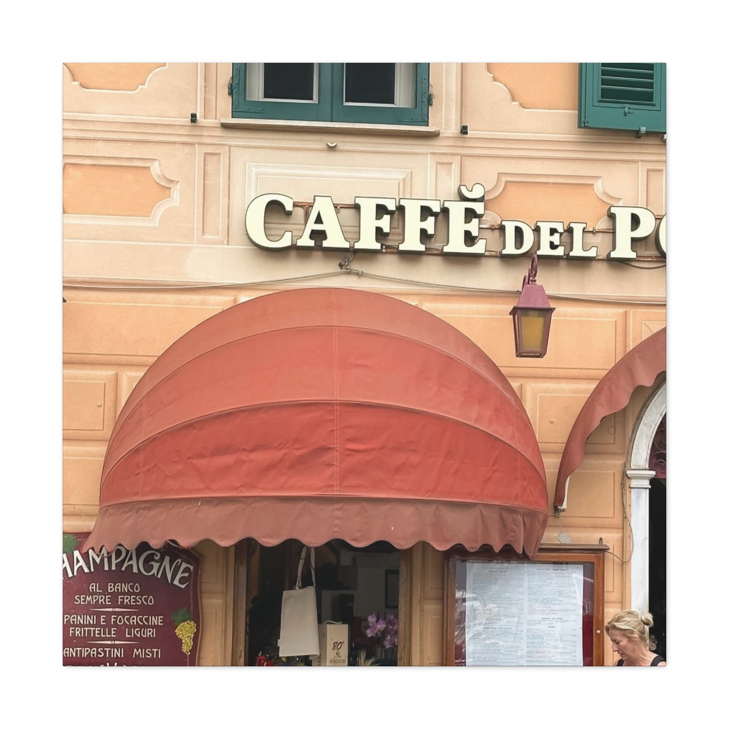 Caffe Front Matte Canvas Wall Art, Chic Home Decor, Café Vibes, Event Wall Display, Gift for Coffee Lovers, Interior Design Accent