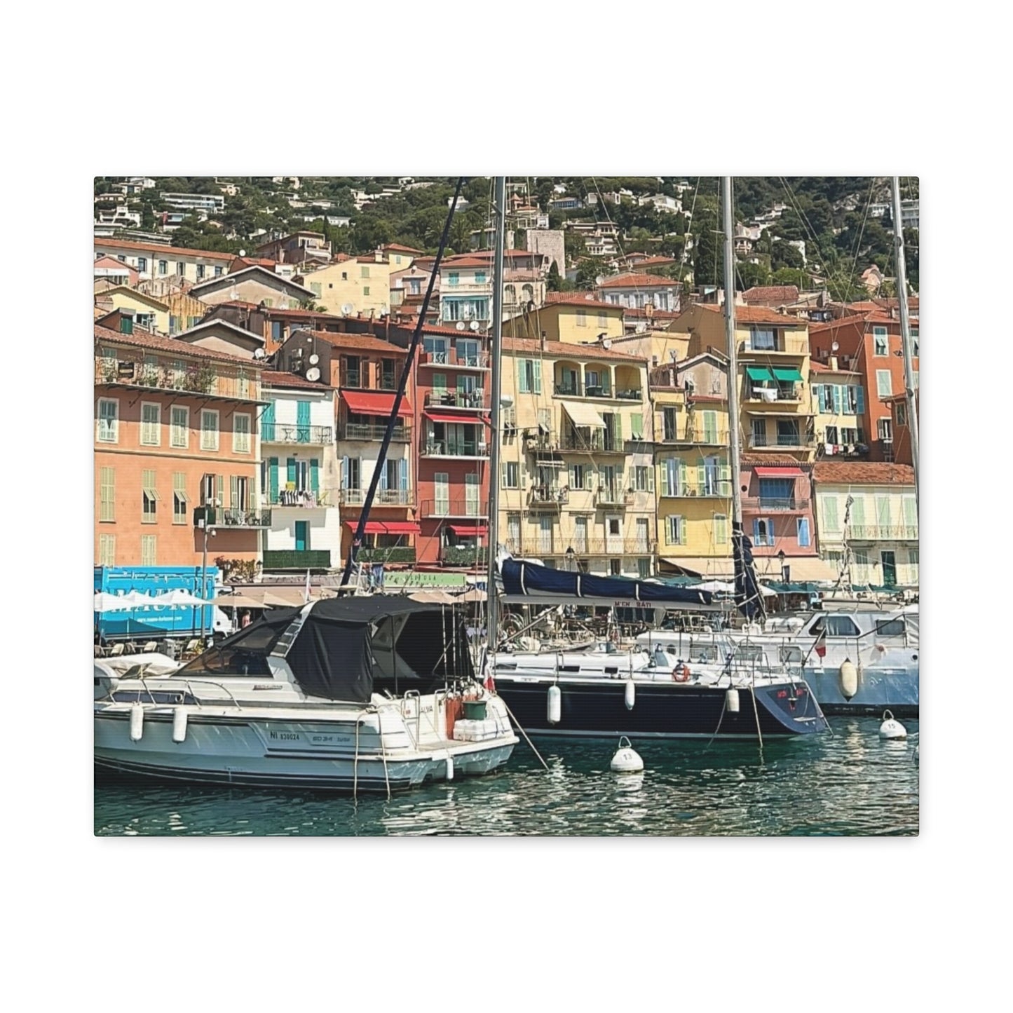 Italy Nautical Canvas Wall Art, Coastal Home Decor, Marina Print, Beach Decor, Nautical Gift, Coastal Living Decoration