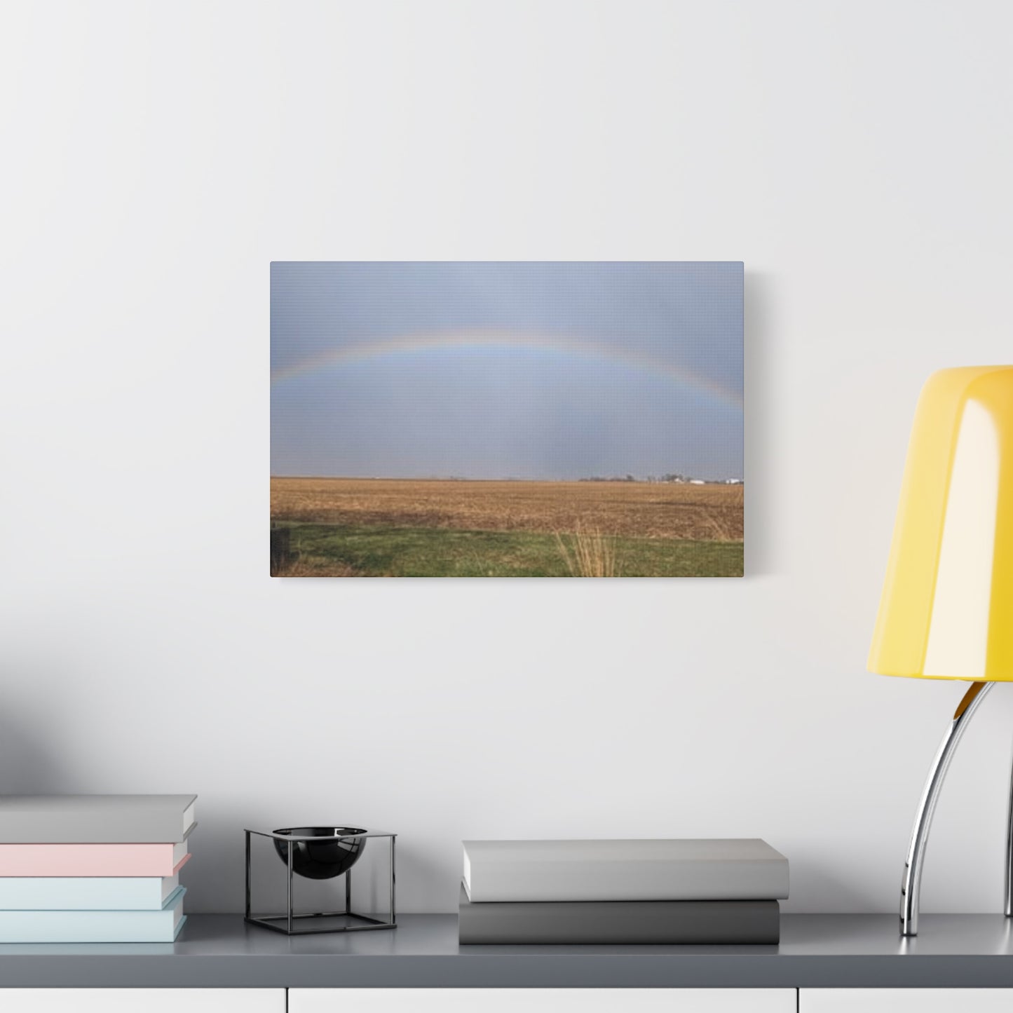 Rainbow Landscape Canvas Print, Inspirational Home Decor, Gift for Nature Lovers, Modern Wall Art, Farmhouse Style, Rainbow Art