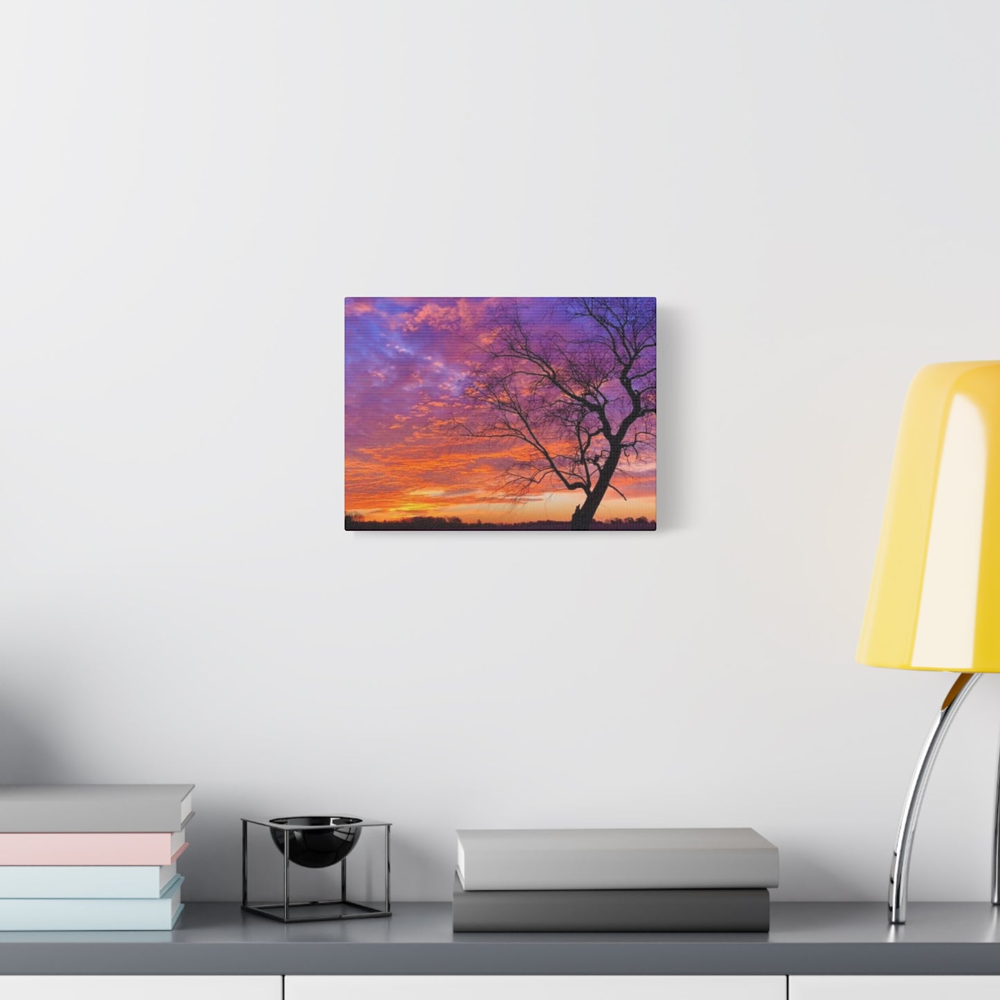 Sunset Landscape Wall Art, Canvas Print, Nature Decor, Purple Sky Home Decor, Gift for Art Lovers