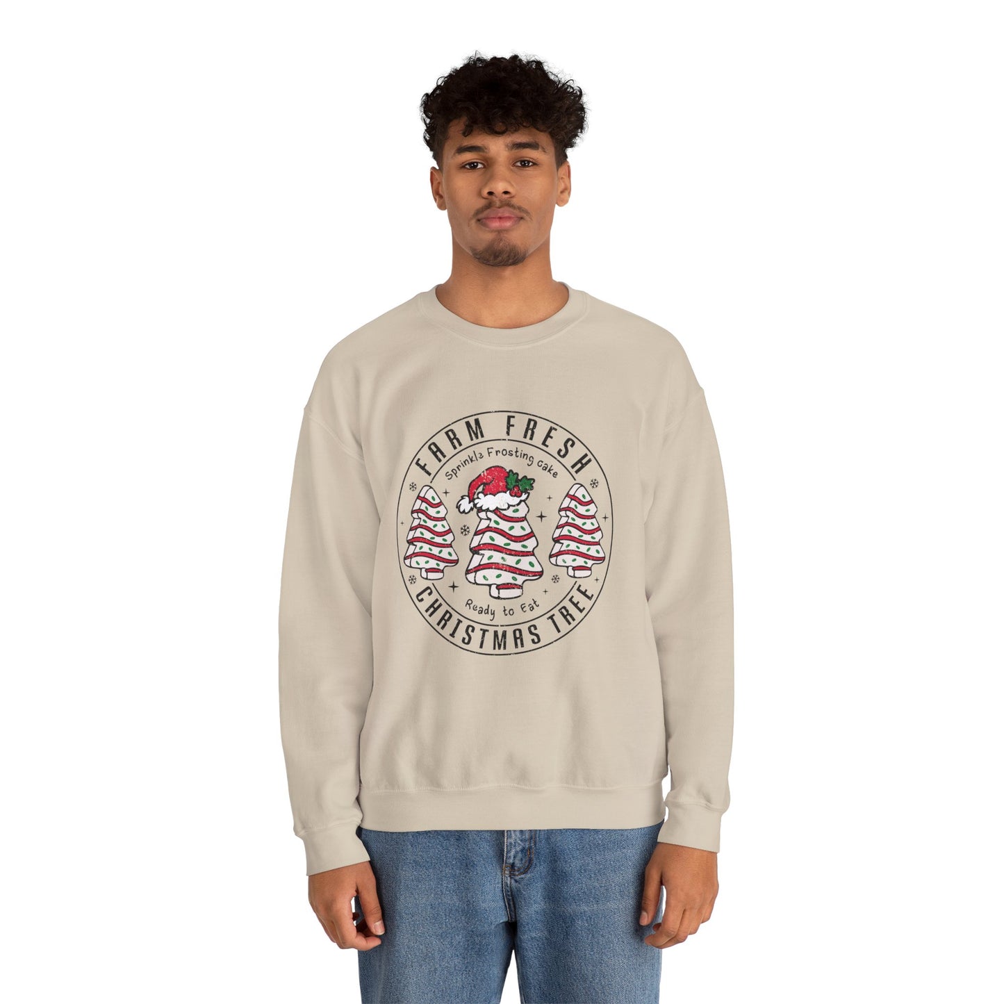 Farm Fresh Christmas Crewneck Sweatshirt, Cozy Holiday Apparel, Unisex Winter Gift, Cute Sweatshirt, Festive Clothing