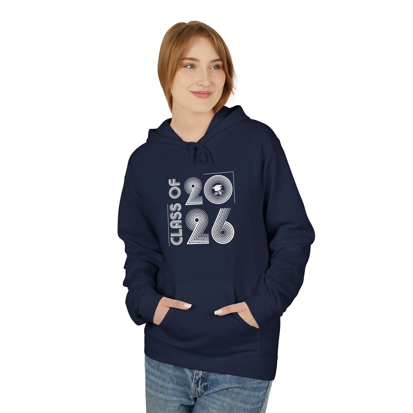 Class of 2026 Unisex Midweight Fleece Hoodie, Graduation Gift, Cozy Sweatshirt for Students, Trendy Class Hoodie, Casual Wear