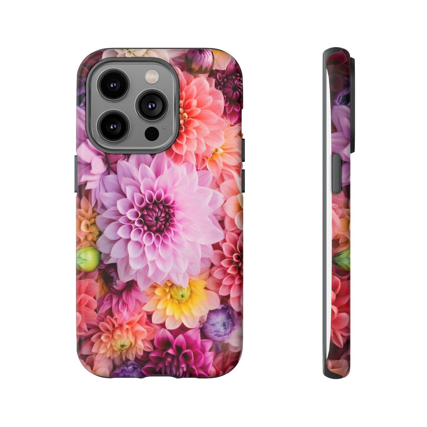 Floral iPhone Case, Tough Floral Phone Cover, Flower Pattern Case, Spring Design, Gift for Her, Durable Phone Accessory