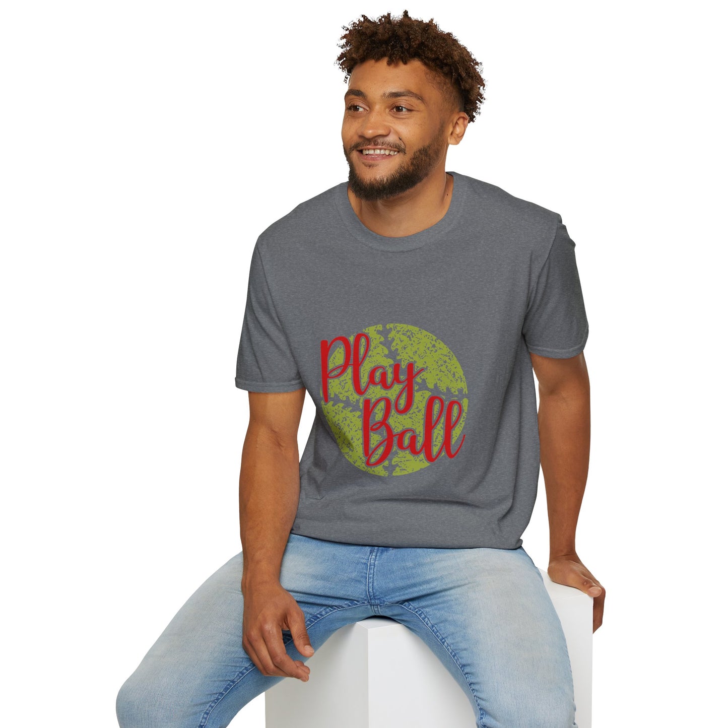 Play Ball Unisex Softstyle T-Shirt, Sporty Tee, Gift for Baseball Fans, Casual Wear, Team Spirit Apparel, Summer Outfit