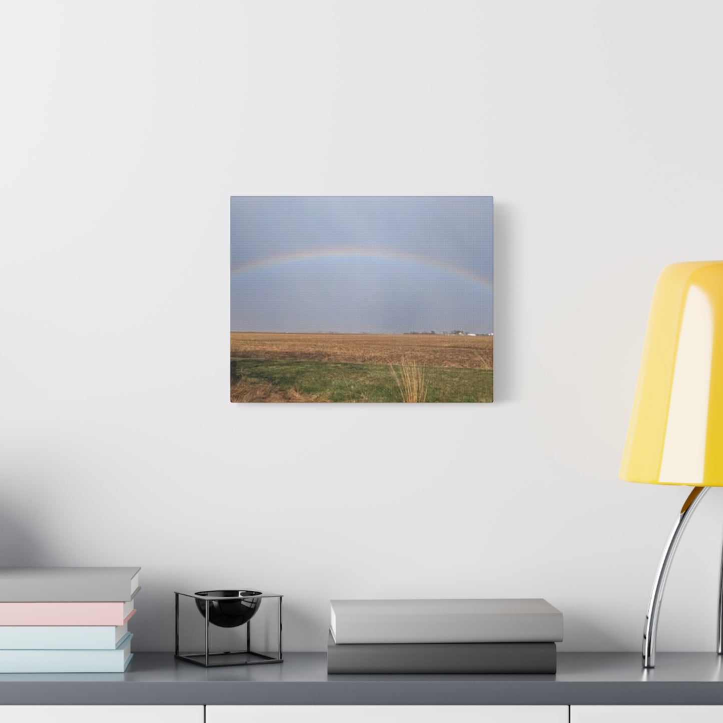 Rainbow Landscape Canvas Print, Inspirational Home Decor, Gift for Nature Lovers, Modern Wall Art, Farmhouse Style, Rainbow Art