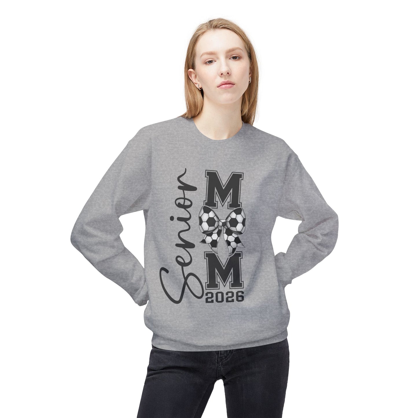 Senior Soccer Mom 2026Crewneck Sweatshirt | Unisex Fleece Pullover |
