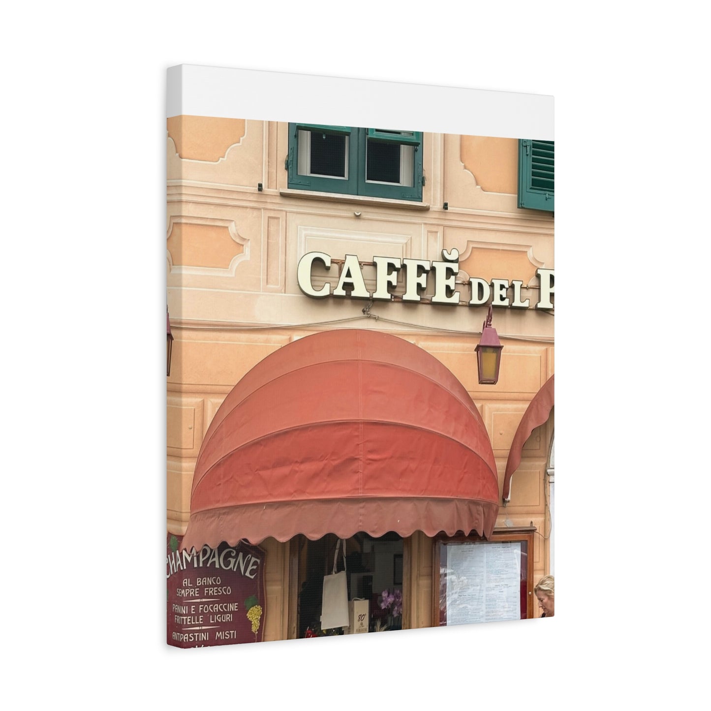 Caffe Front Matte Canvas Wall Art, Chic Home Decor, Café Vibes, Event Wall Display, Gift for Coffee Lovers, Interior Design Accent