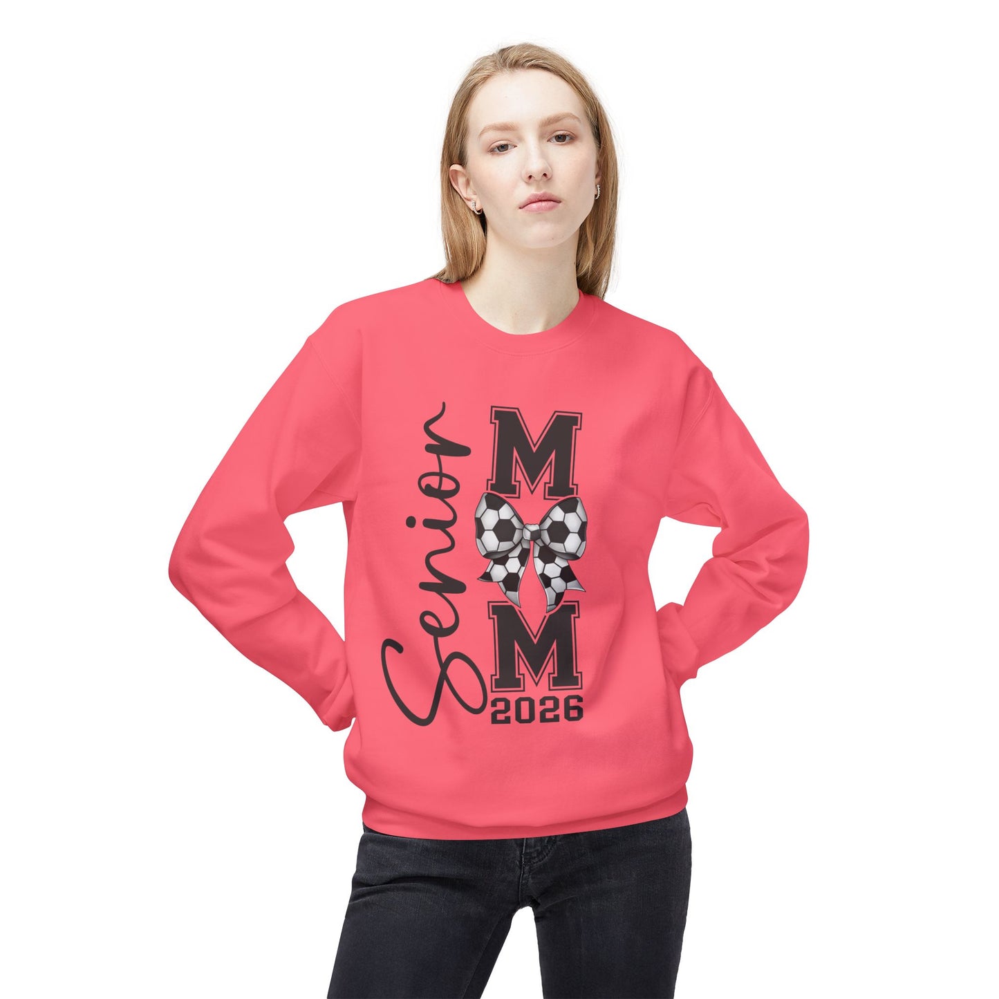 Senior Soccer Mom 2026Crewneck Sweatshirt | Unisex Fleece Pullover |