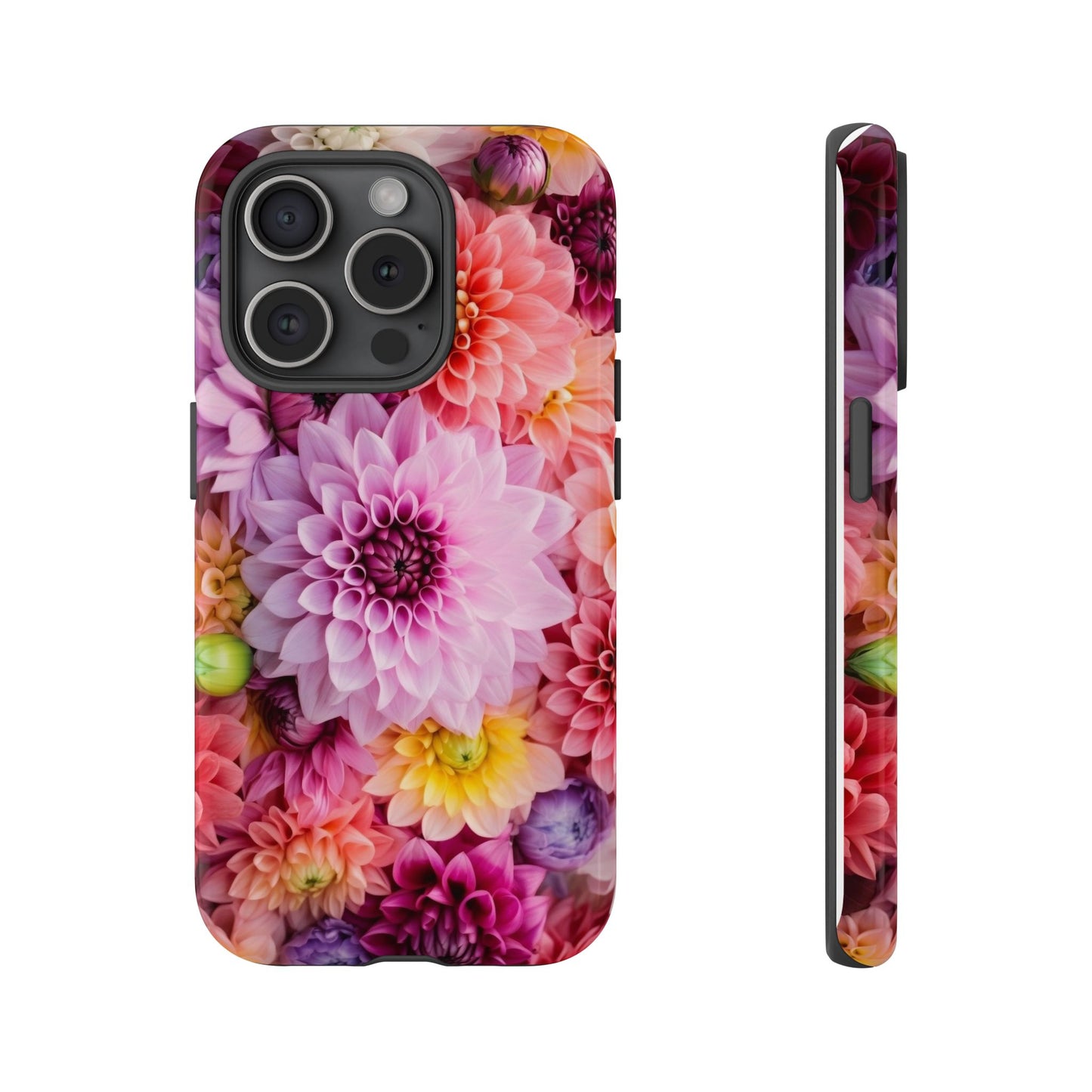 Floral iPhone Case, Tough Floral Phone Cover, Flower Pattern Case, Spring Design, Gift for Her, Durable Phone Accessory