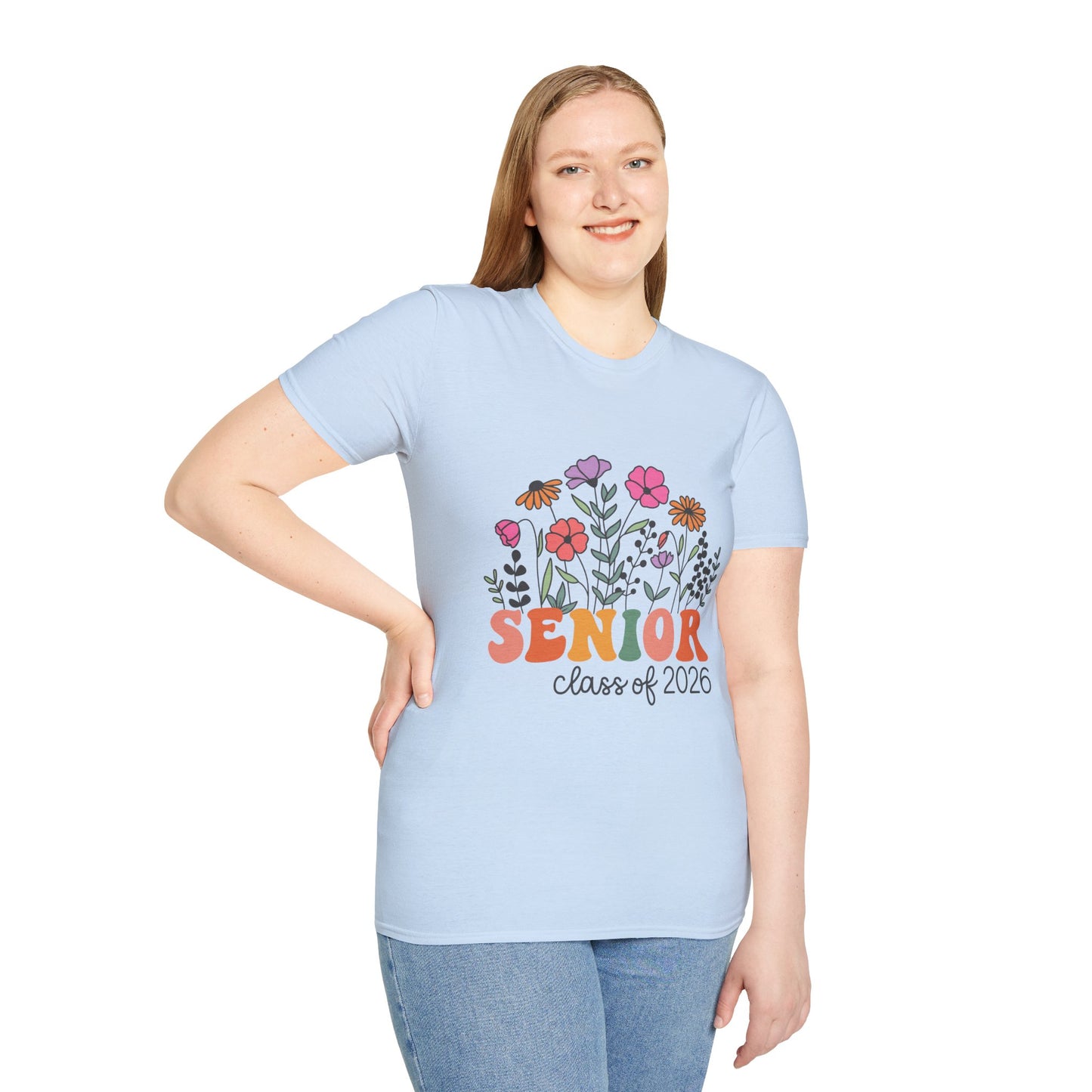Senior Class of 2026 Floral T-Shirt, Graduation Gift, Unisex Tee, Senior's Apparel, College Bound Shirt
