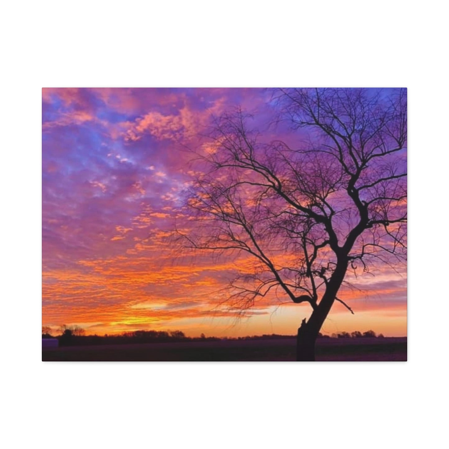 Sunset Landscape Wall Art, Canvas Print, Nature Decor, Purple Sky Home Decor, Gift for Art Lovers
