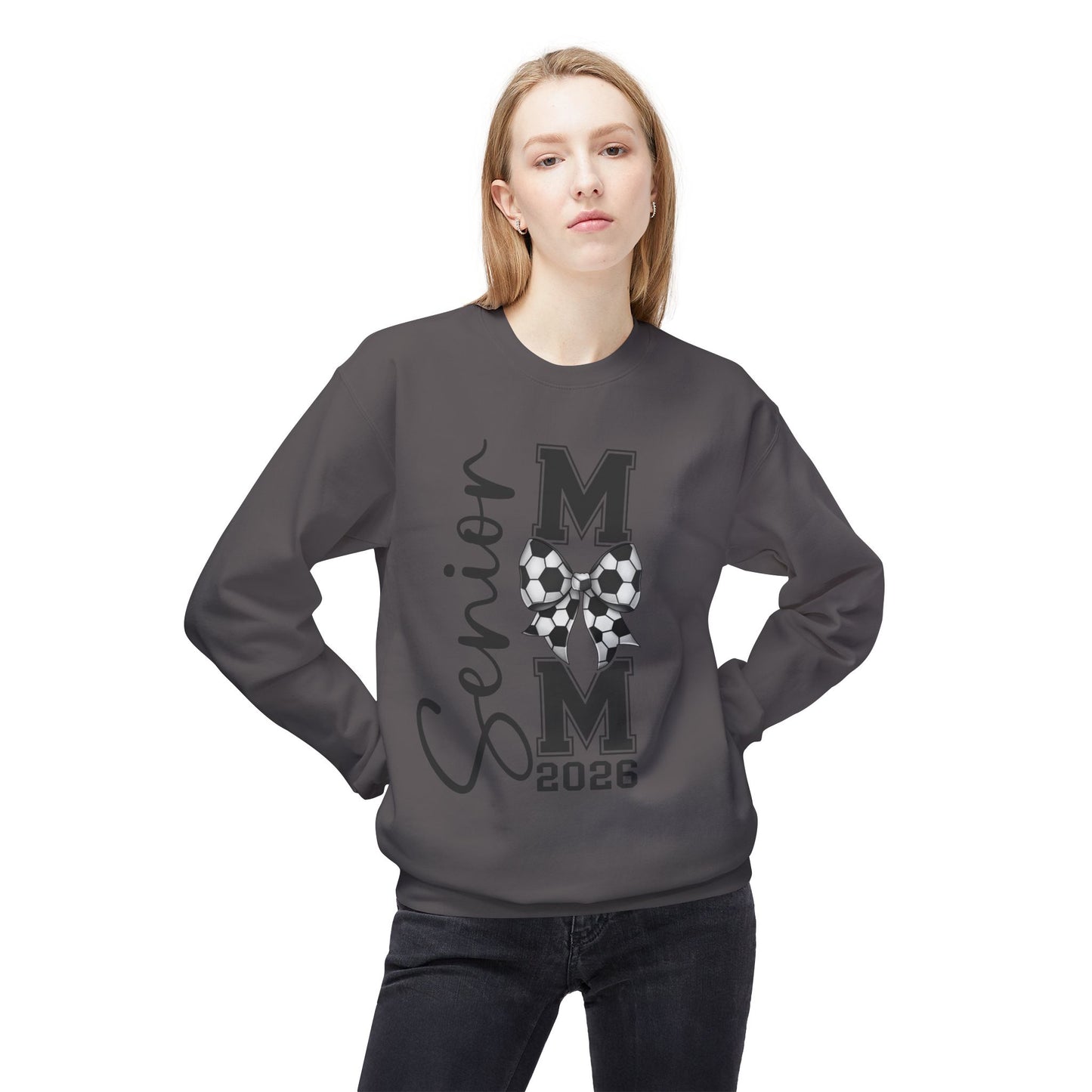 Senior Soccer Mom 2026Crewneck Sweatshirt | Unisex Fleece Pullover |
