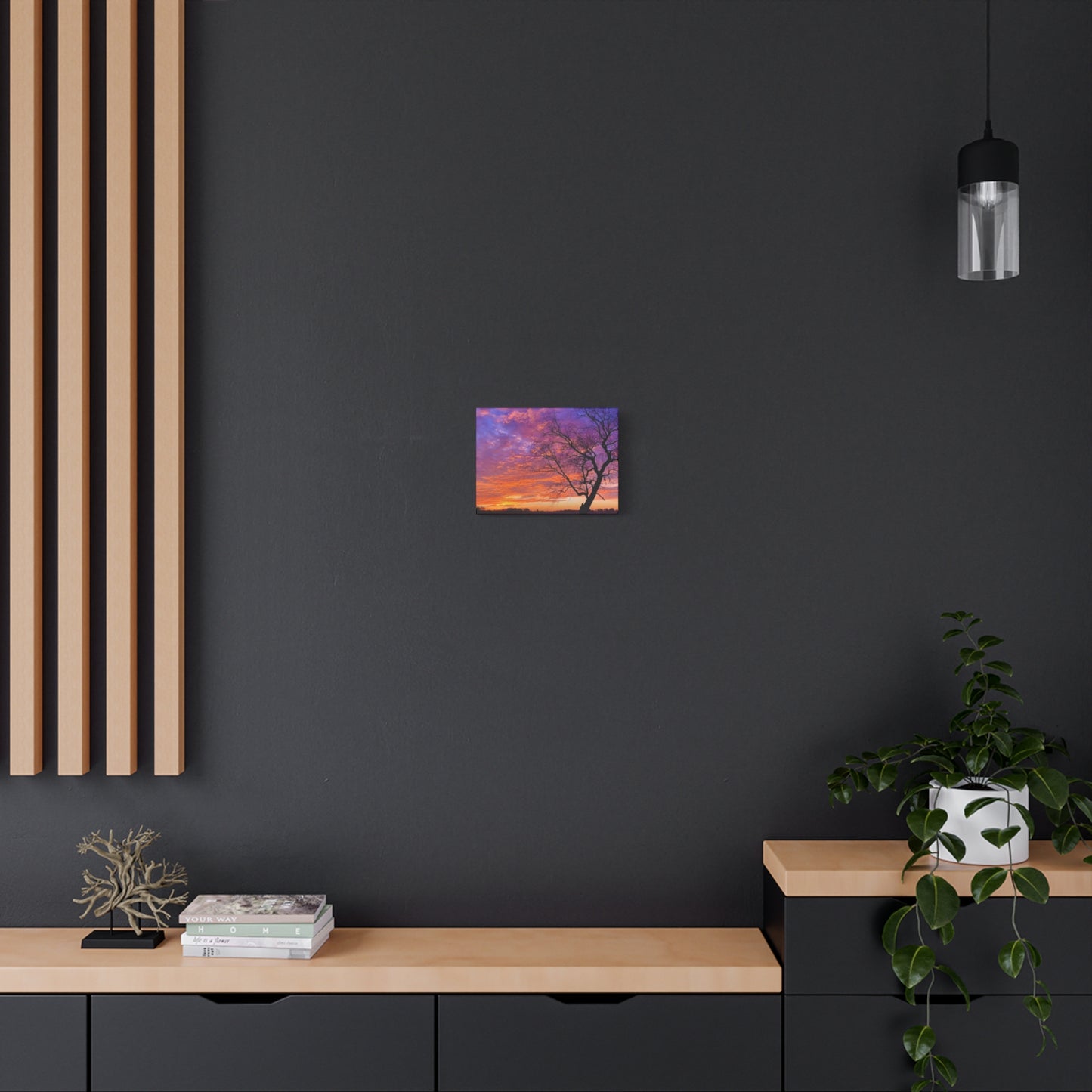 Sunset Landscape Wall Art, Canvas Print, Nature Decor, Purple Sky Home Decor, Gift for Art Lovers