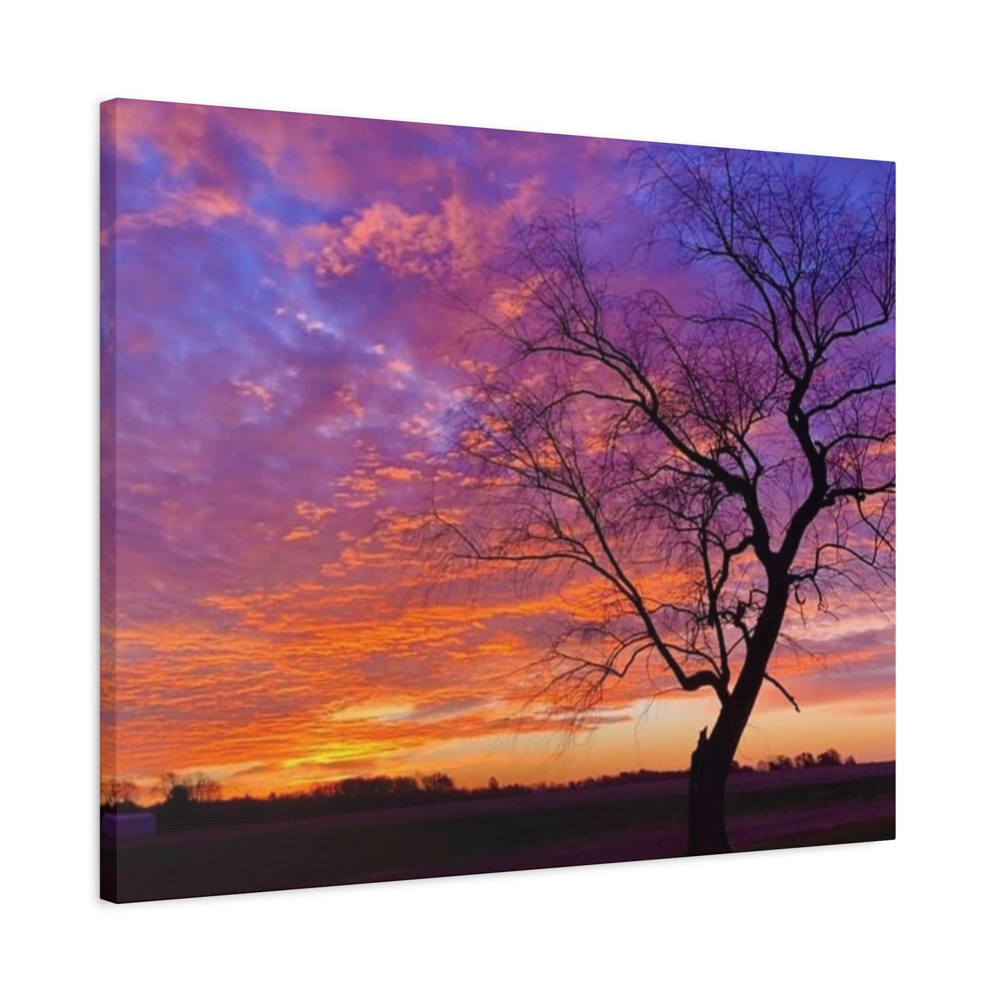 Sunset Landscape Wall Art, Canvas Print, Nature Decor, Purple Sky Home Decor, Gift for Art Lovers