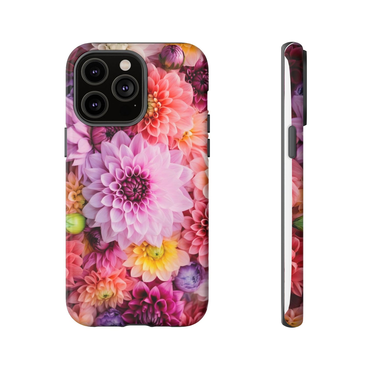 Floral iPhone Case, Tough Floral Phone Cover, Flower Pattern Case, Spring Design, Gift for Her, Durable Phone Accessory