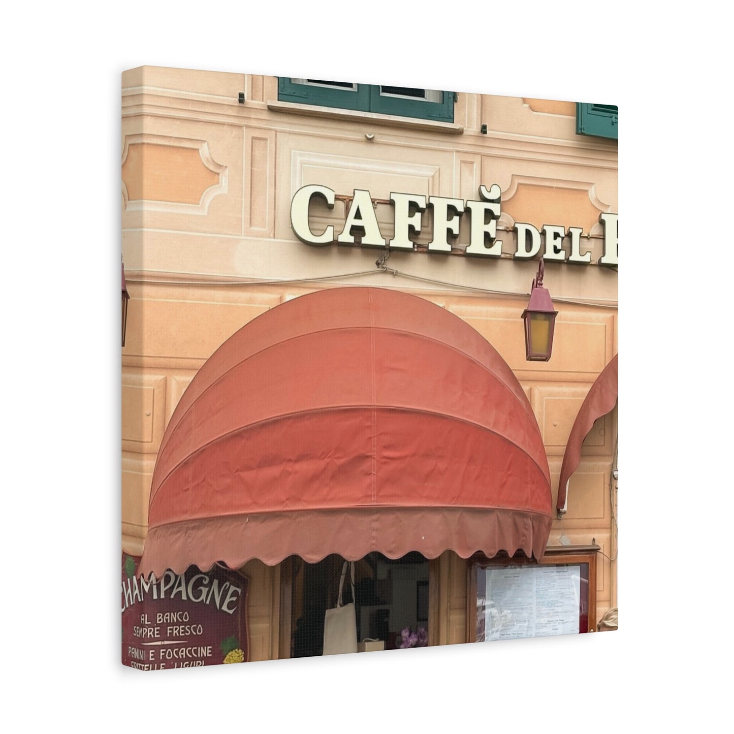 Caffe Front Matte Canvas Wall Art, Chic Home Decor, Café Vibes, Event Wall Display, Gift for Coffee Lovers, Interior Design Accent