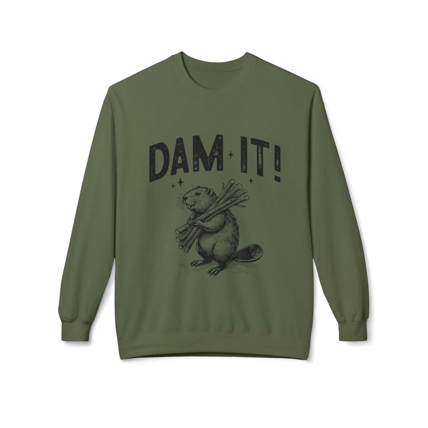 Dam It -Fleece Crewneck Sweatshirt