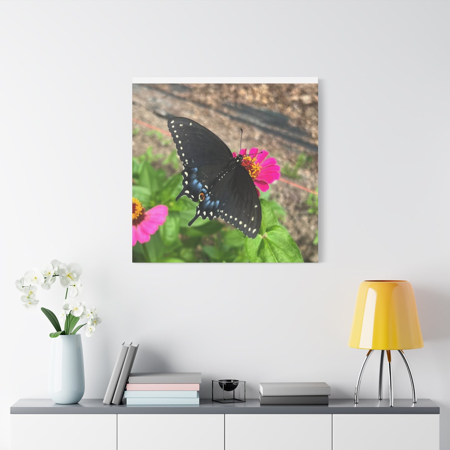 Black Butterfly Canvas Wall Art, Nature Decor, Botanical Print, Home Decor, Gift for Nature Lovers, Insect Photography