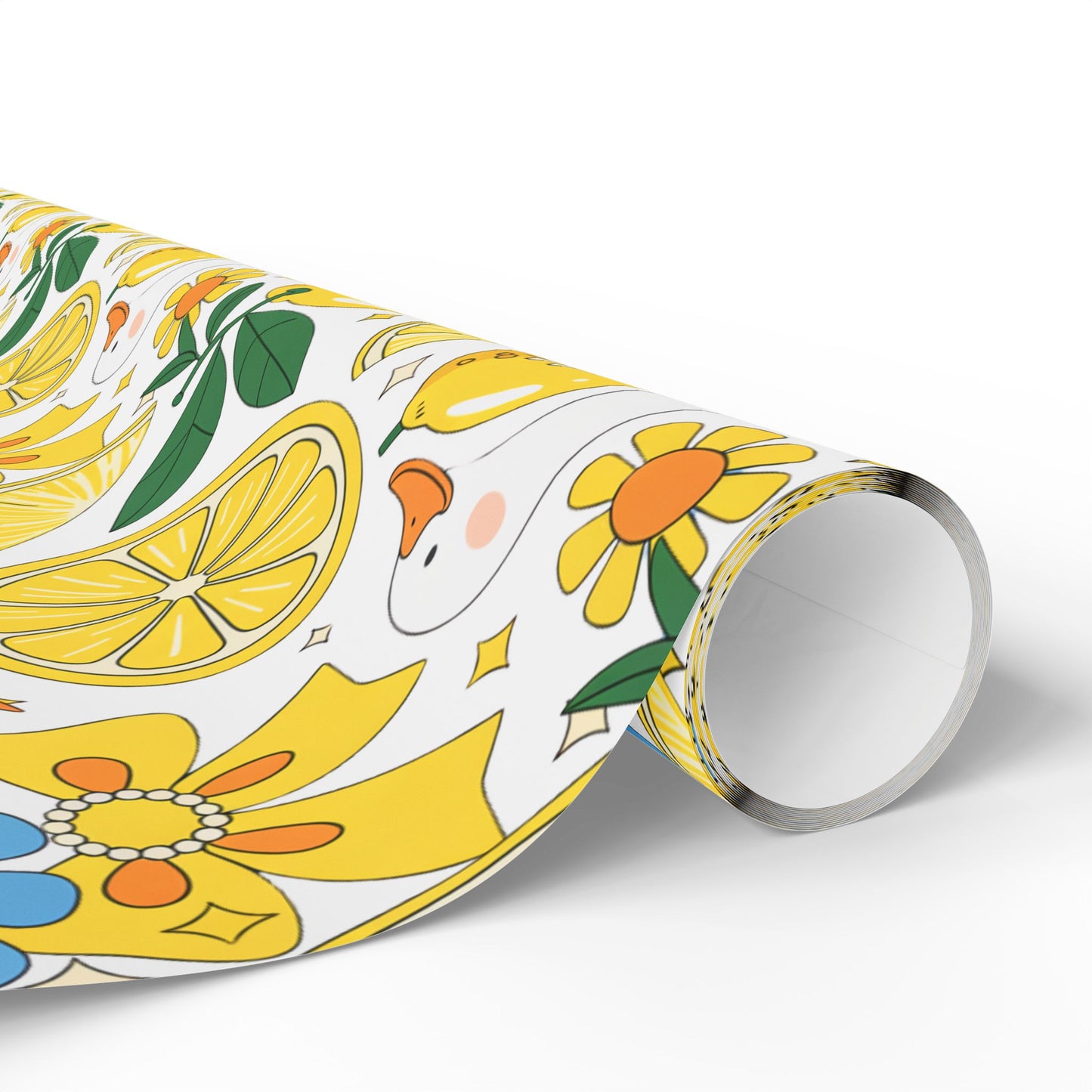 Vibrant Lemon Wrapping Paper, Gift Wrap for Birthdays, Parties, Baby Showers, DIY Crafts, Summer Celebrations, Floral Design