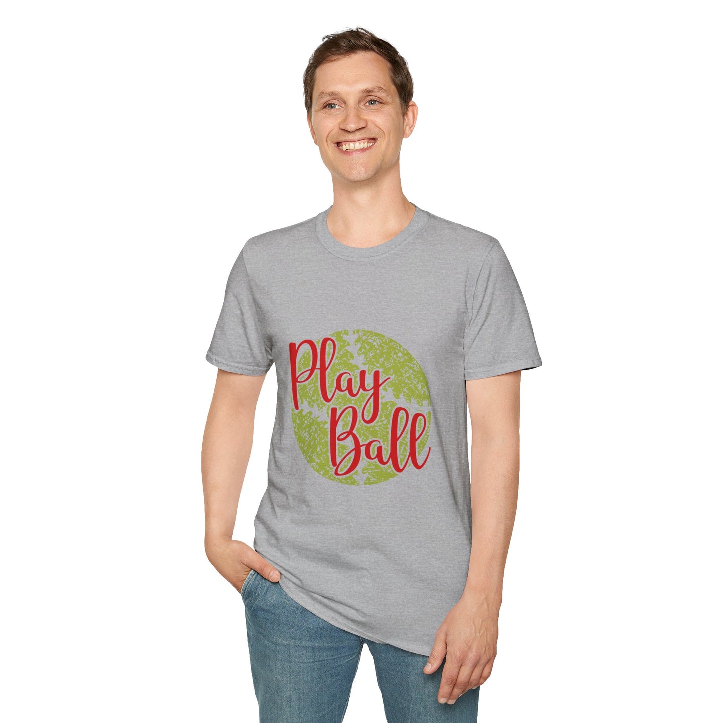 Play Ball Unisex Softstyle T-Shirt, Sporty Tee, Gift for Baseball Fans, Casual Wear, Team Spirit Apparel, Summer Outfit