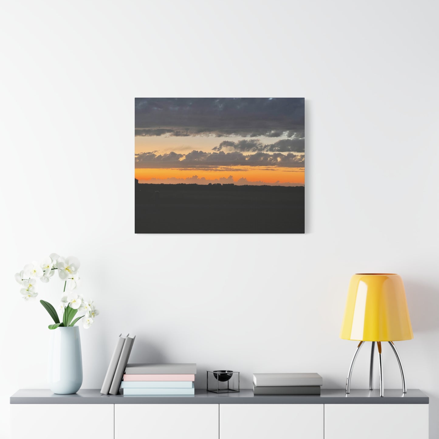 Sunset Canvas Art Print, Wall Decor for Home, Gift for Nature Lovers, Modern Art, Vibrant Landscape, Living Room Decor