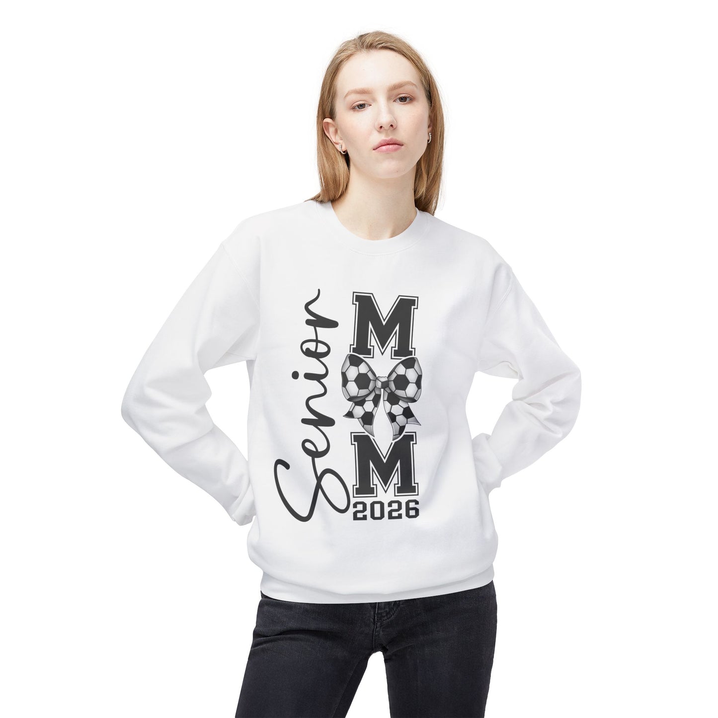 Senior Soccer Mom 2026Crewneck Sweatshirt | Unisex Fleece Pullover |