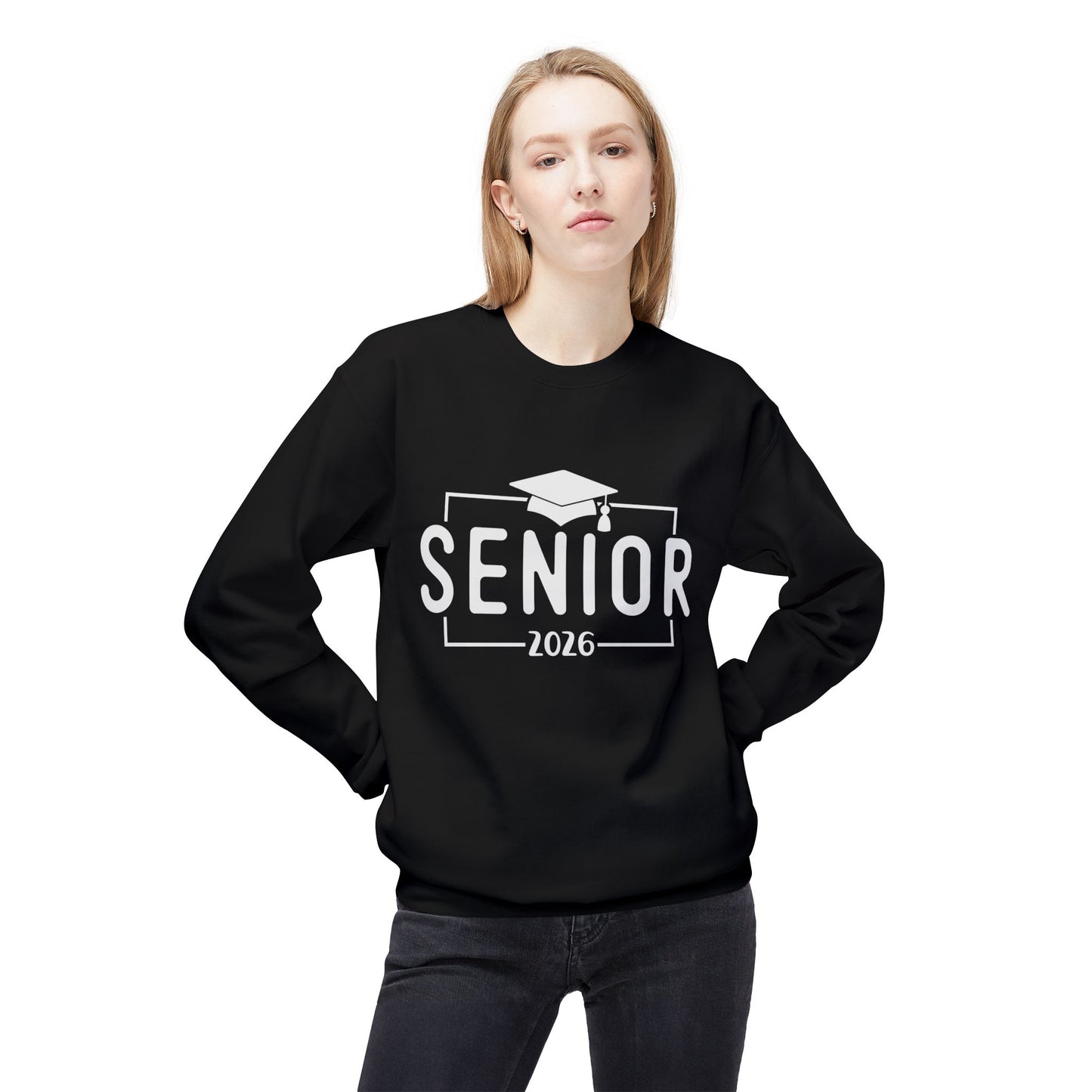 Senior 2026 Fleece Crewneck Sweatshirt - Perfect for Graduation, Class of 2026, Cozy Gift for Graduates, Unisex Crew Sweatshirt, Casual Wear