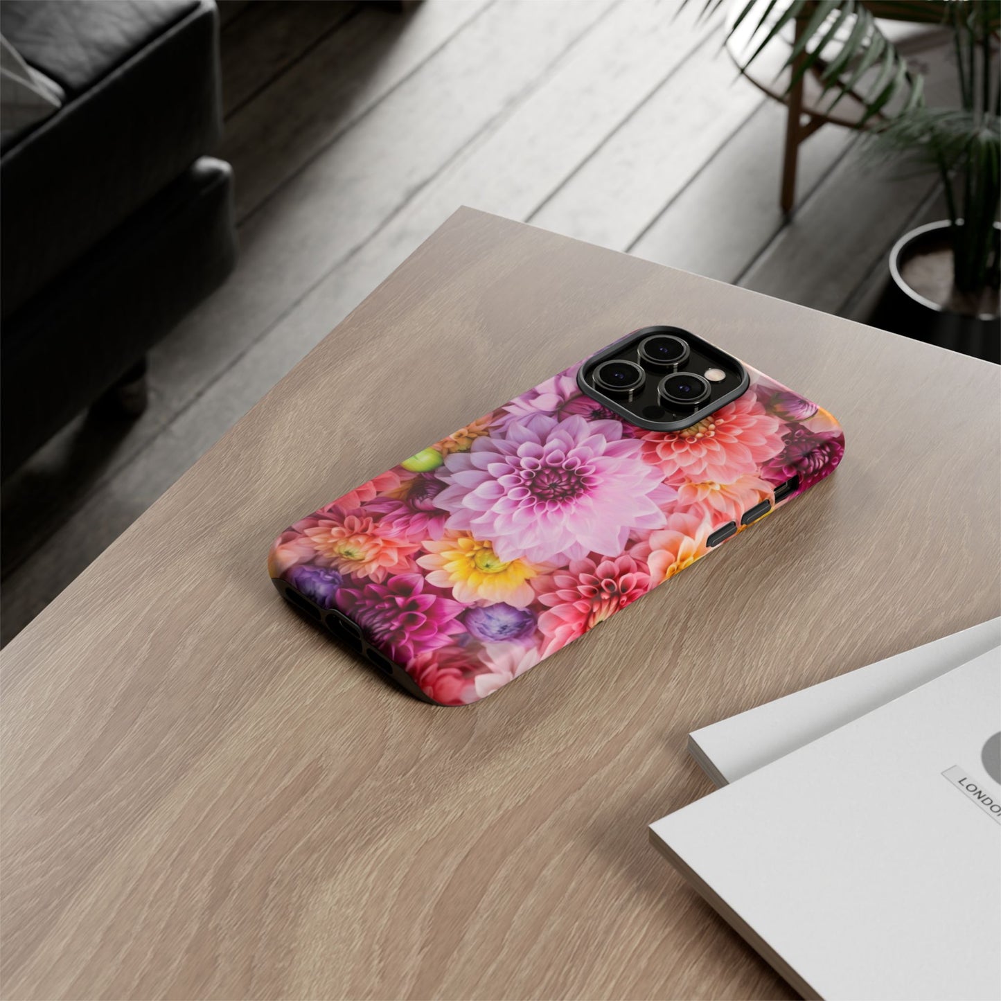 Floral iPhone Case, Tough Floral Phone Cover, Flower Pattern Case, Spring Design, Gift for Her, Durable Phone Accessory