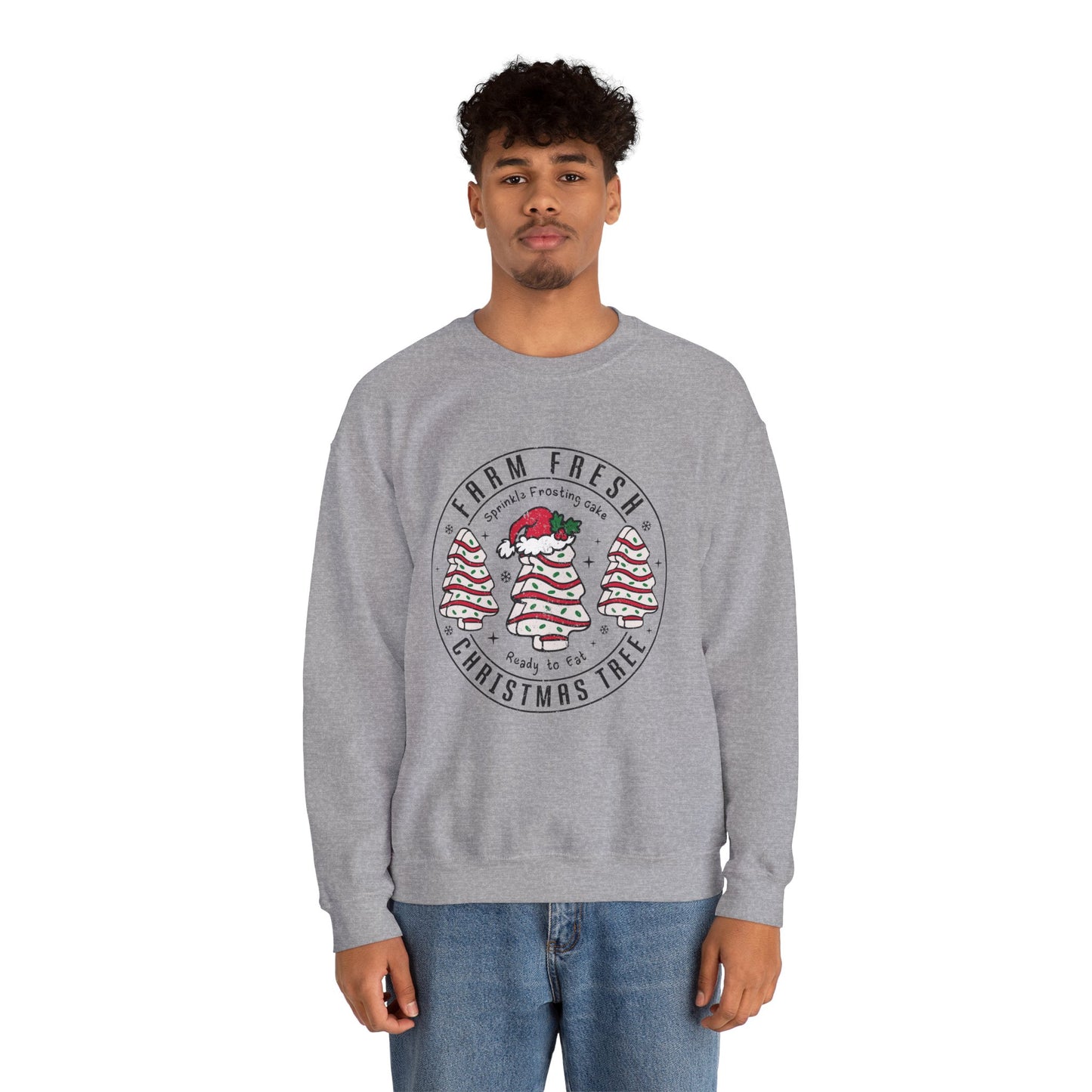 Farm Fresh Christmas Crewneck Sweatshirt, Cozy Holiday Apparel, Unisex Winter Gift, Cute Sweatshirt, Festive Clothing