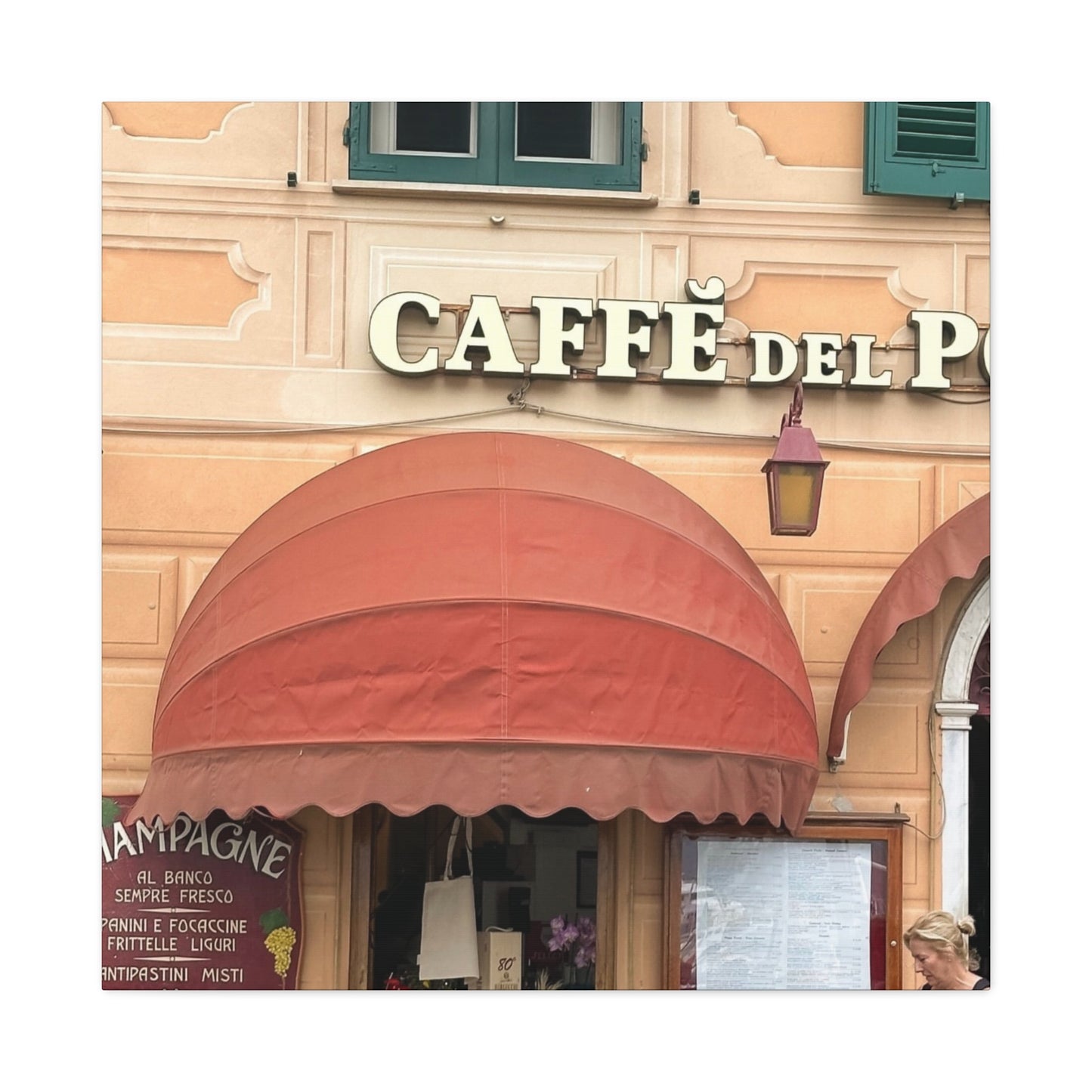 Caffe Front Matte Canvas Wall Art, Chic Home Decor, Café Vibes, Event Wall Display, Gift for Coffee Lovers, Interior Design Accent