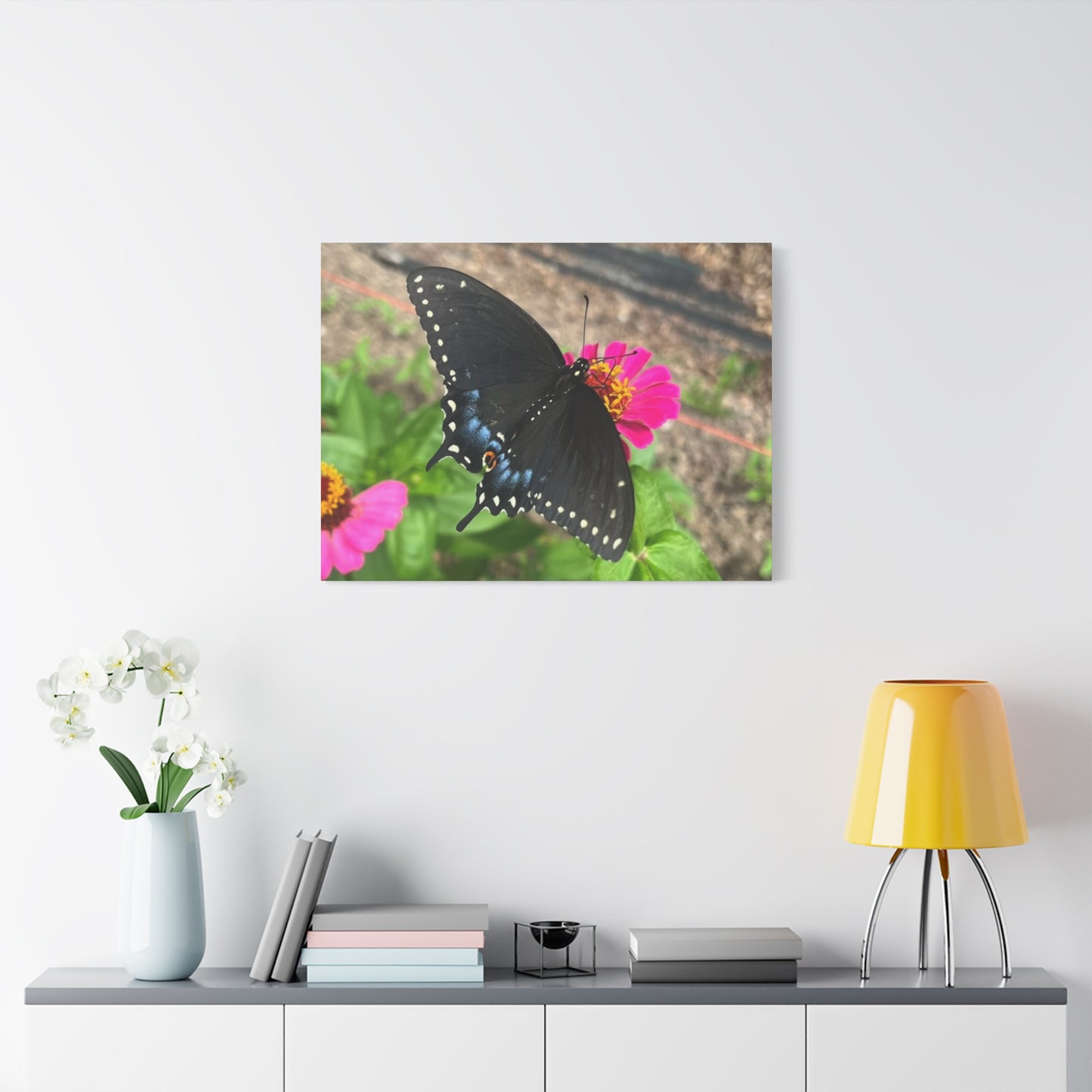 Black Butterfly Canvas Wall Art, Nature Decor, Botanical Print, Home Decor, Gift for Nature Lovers, Insect Photography