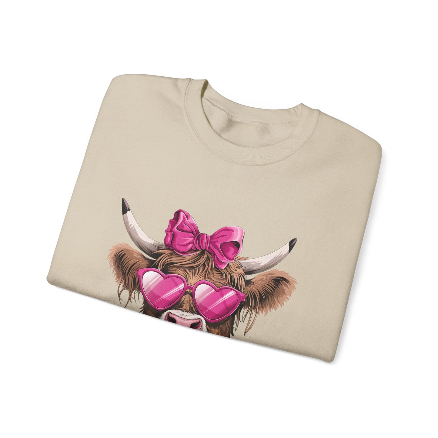 Lollipop Highland Cow with Bow™ Crewneck Sweatshirt