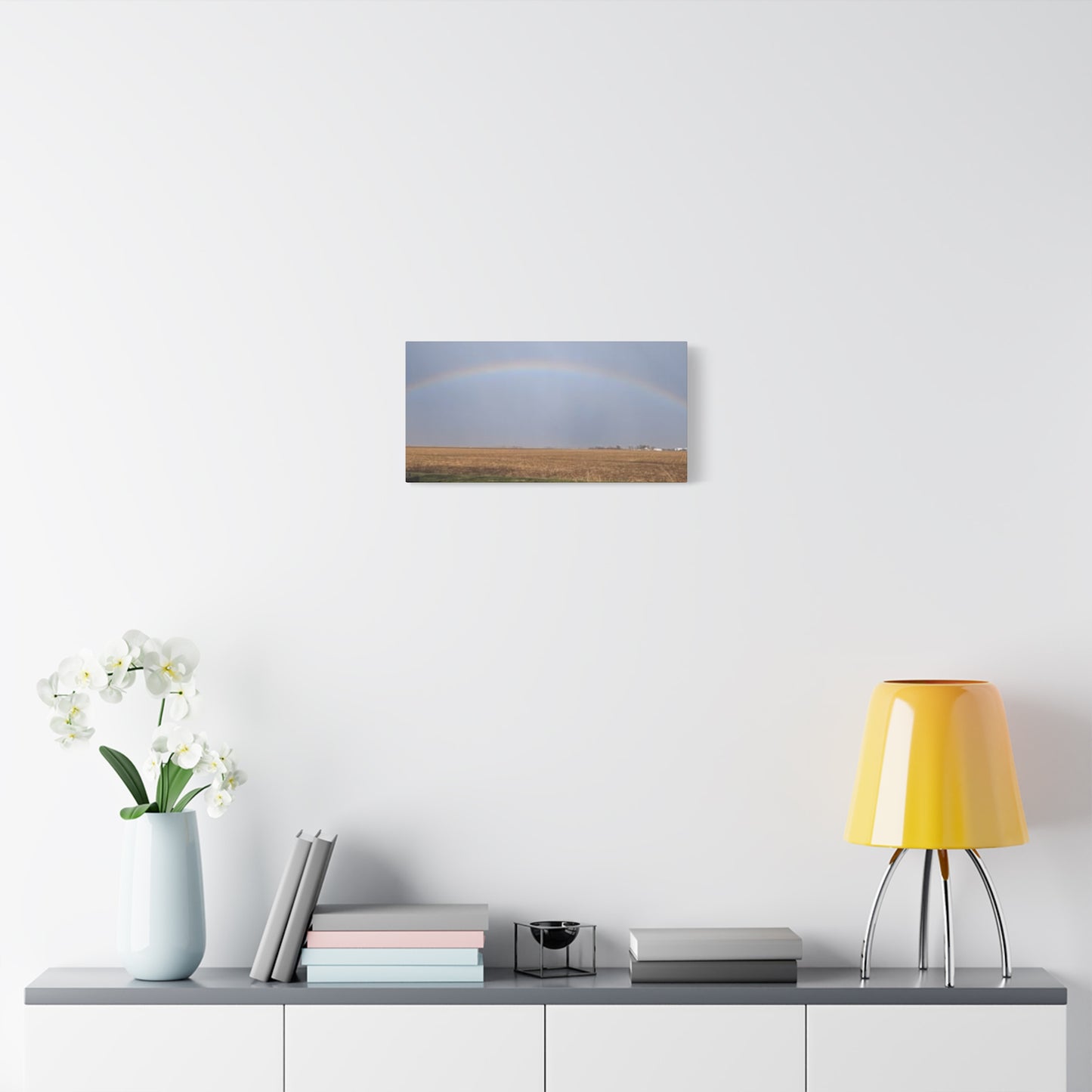 Rainbow Landscape Canvas Print, Inspirational Home Decor, Gift for Nature Lovers, Modern Wall Art, Farmhouse Style, Rainbow Art