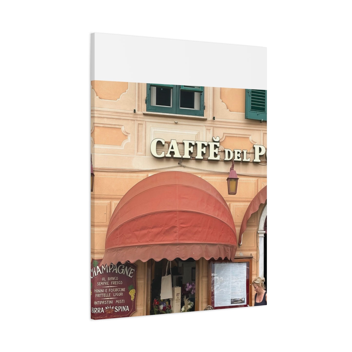 Caffe Front Matte Canvas Wall Art, Chic Home Decor, Café Vibes, Event Wall Display, Gift for Coffee Lovers, Interior Design Accent