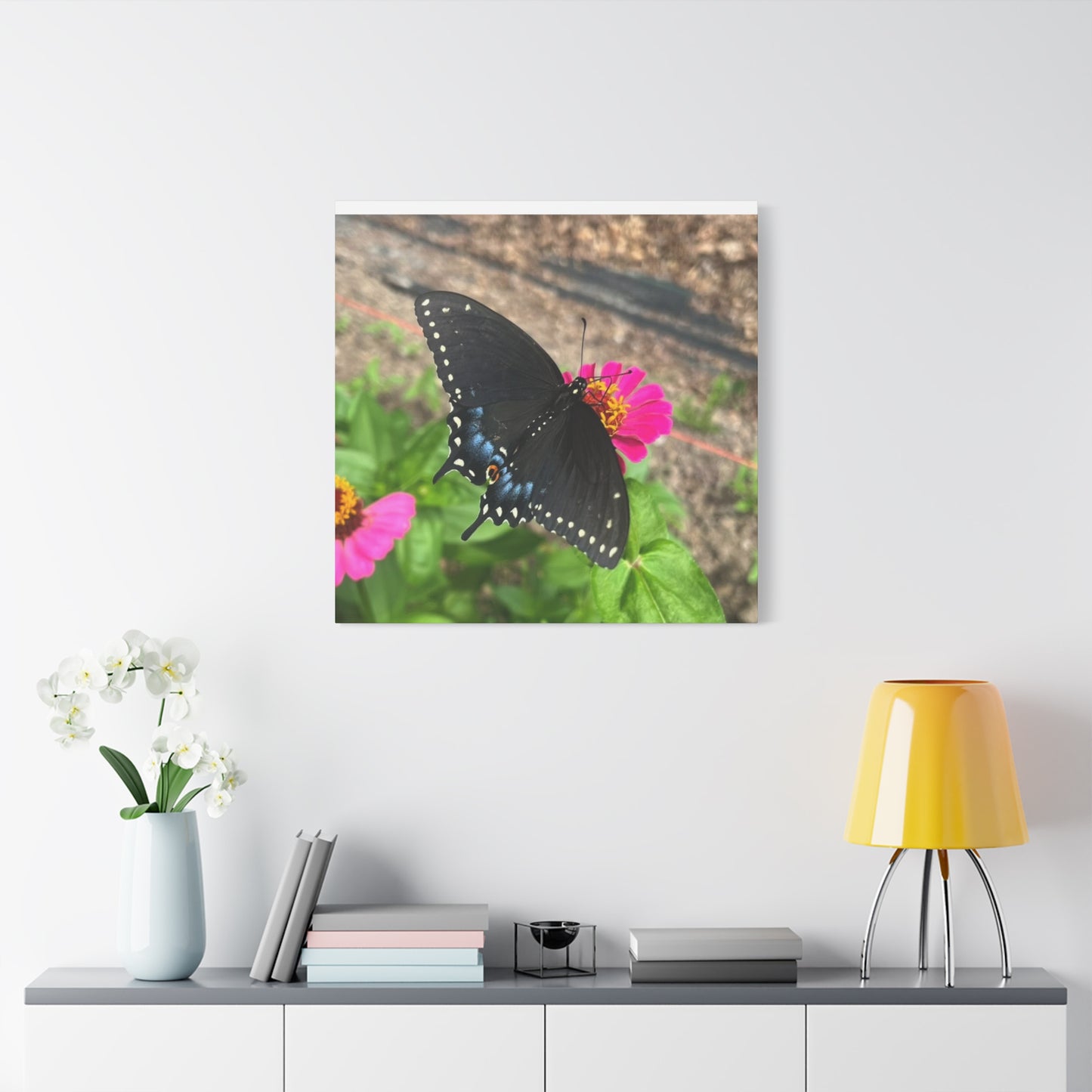 Black Butterfly Canvas Wall Art, Nature Decor, Botanical Print, Home Decor, Gift for Nature Lovers, Insect Photography