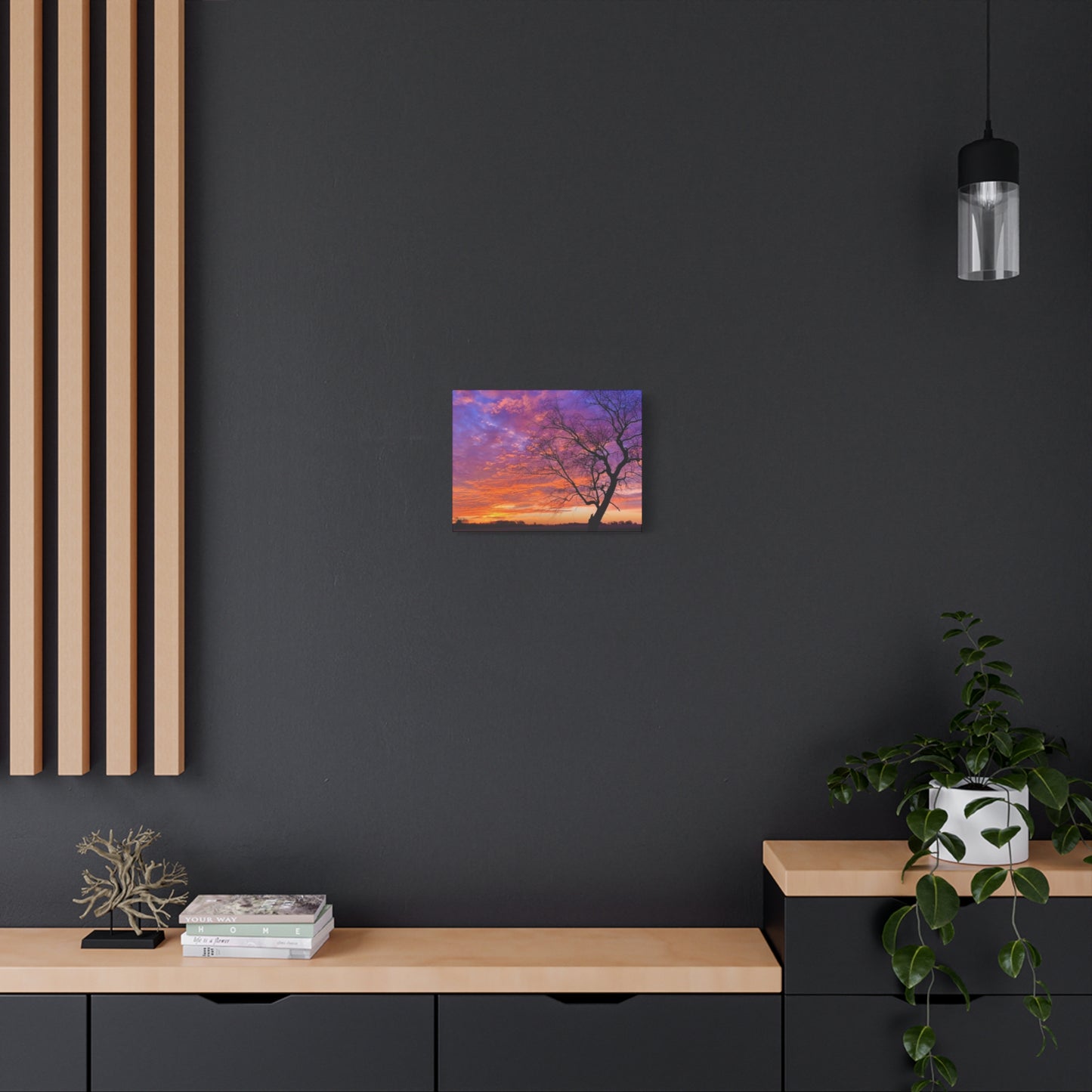 Sunset Landscape Wall Art, Canvas Print, Nature Decor, Purple Sky Home Decor, Gift for Art Lovers