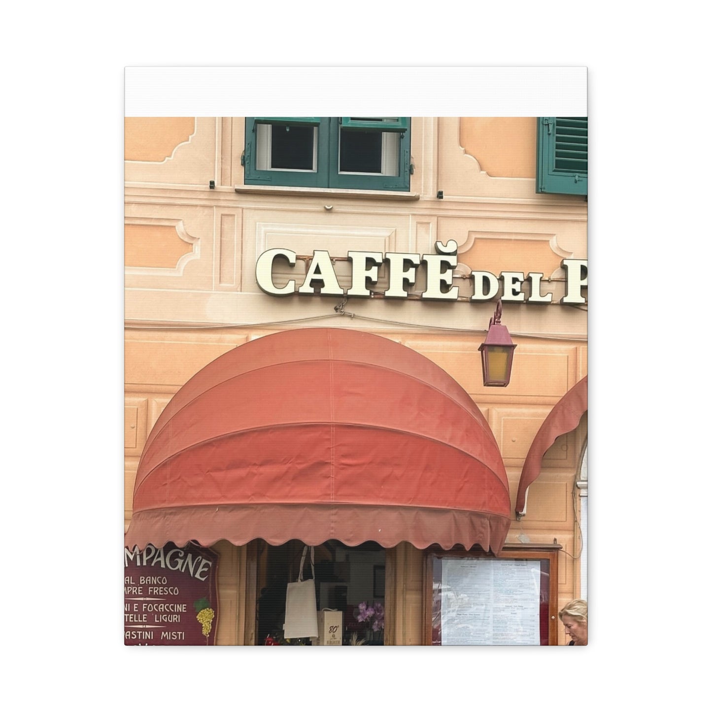 Caffe Front Matte Canvas Wall Art, Chic Home Decor, Café Vibes, Event Wall Display, Gift for Coffee Lovers, Interior Design Accent