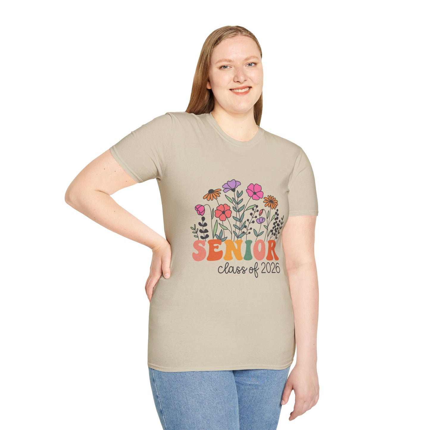 Senior Class of 2026 Floral T-Shirt, Graduation Gift, Unisex Tee, Senior's Apparel, College Bound Shirt