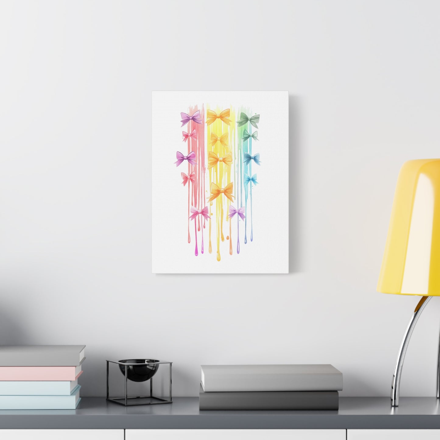 Colorful Bow Decor Canvas Print Wall Art
