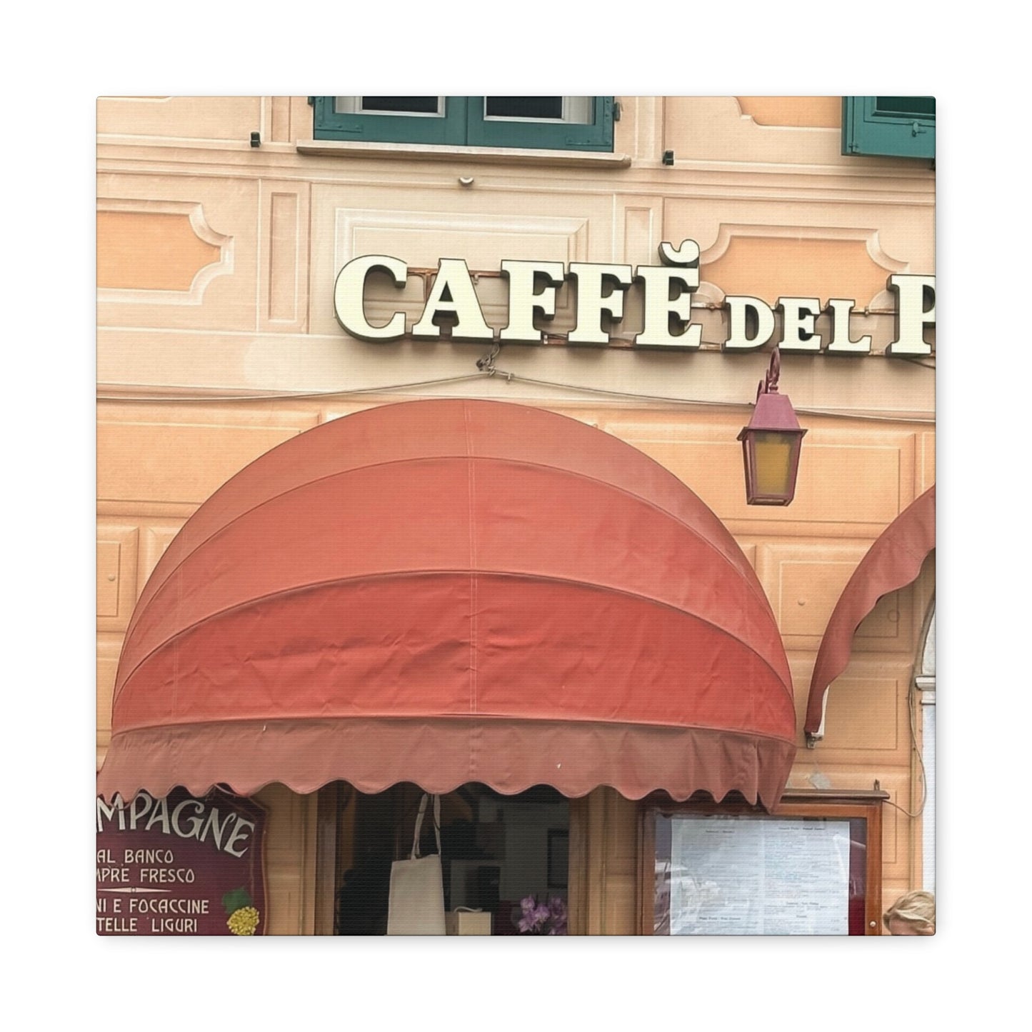 Caffe Front Matte Canvas Wall Art, Chic Home Decor, Café Vibes, Event Wall Display, Gift for Coffee Lovers, Interior Design Accent