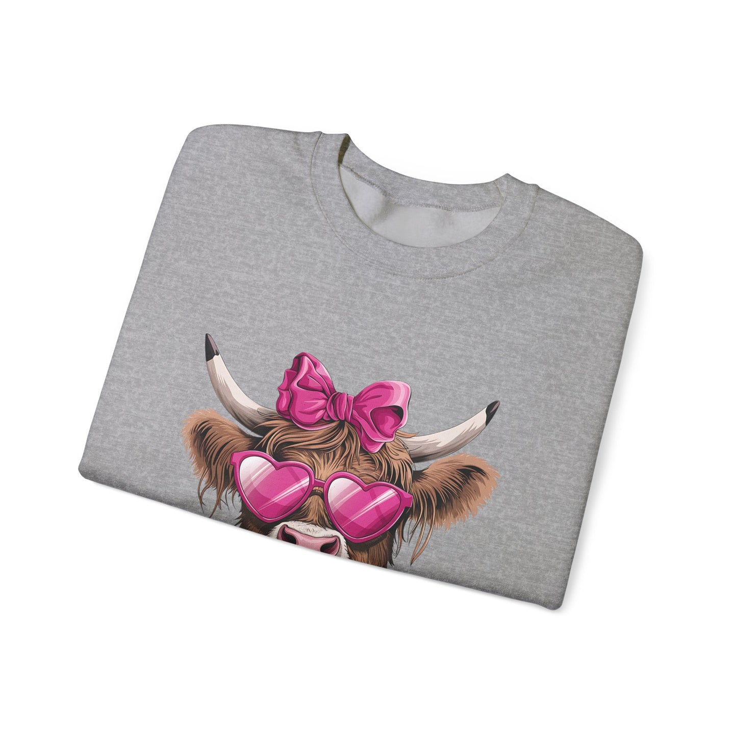 Lollipop Highland Cow with Bow™ Crewneck Sweatshirt