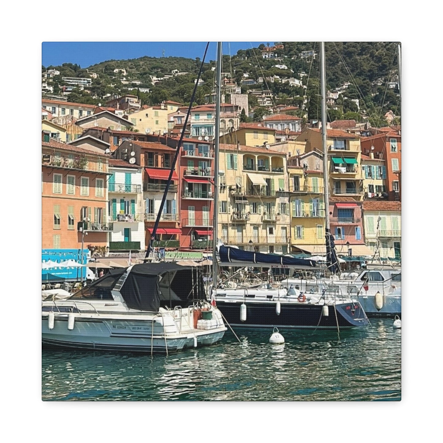 Italy Nautical Canvas Wall Art, Coastal Home Decor, Marina Print, Beach Decor, Nautical Gift, Coastal Living Decoration