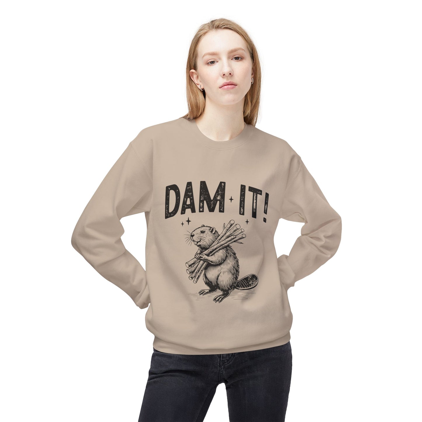 Dam It -Fleece Crewneck Sweatshirt