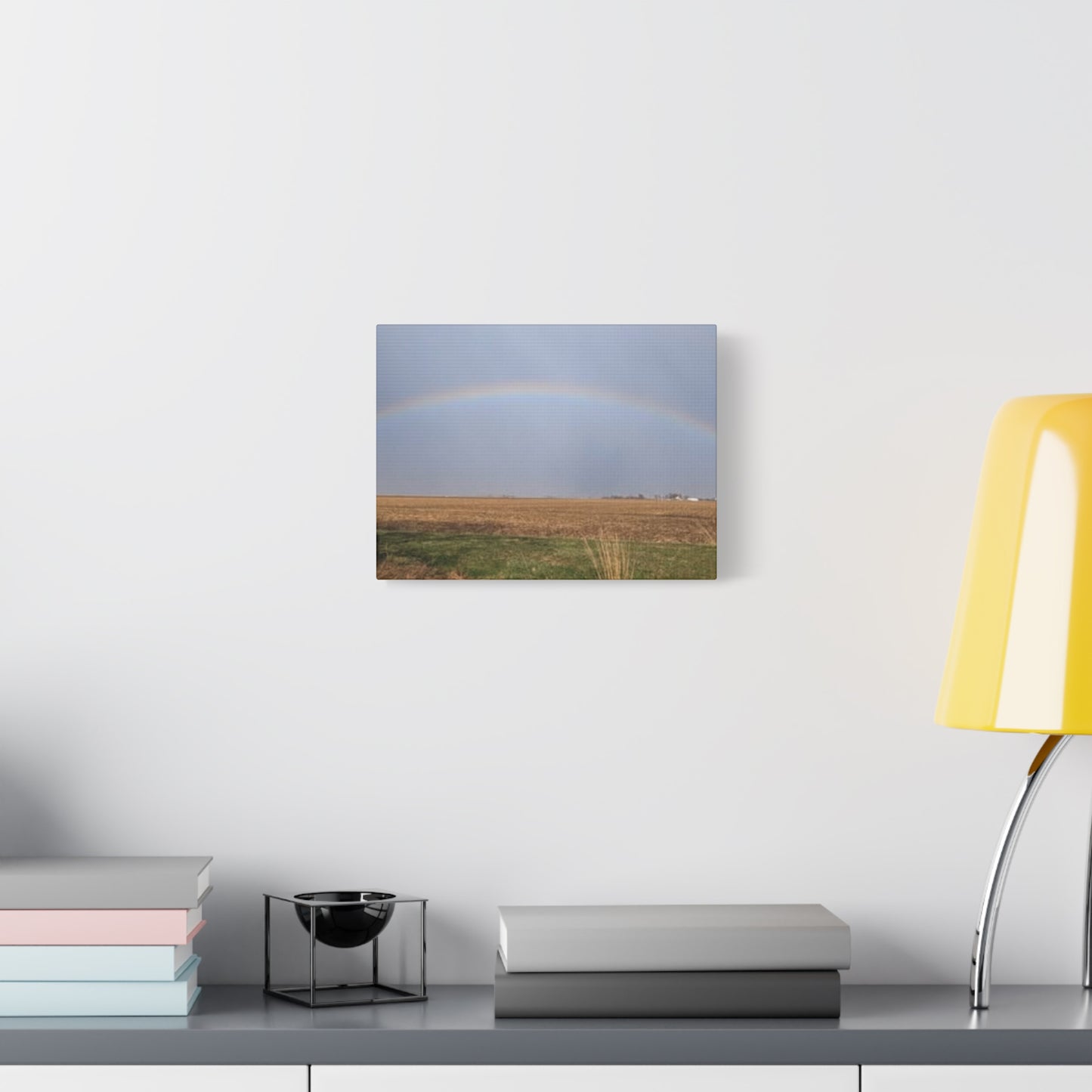 Rainbow Landscape Canvas Print, Inspirational Home Decor, Gift for Nature Lovers, Modern Wall Art, Farmhouse Style, Rainbow Art