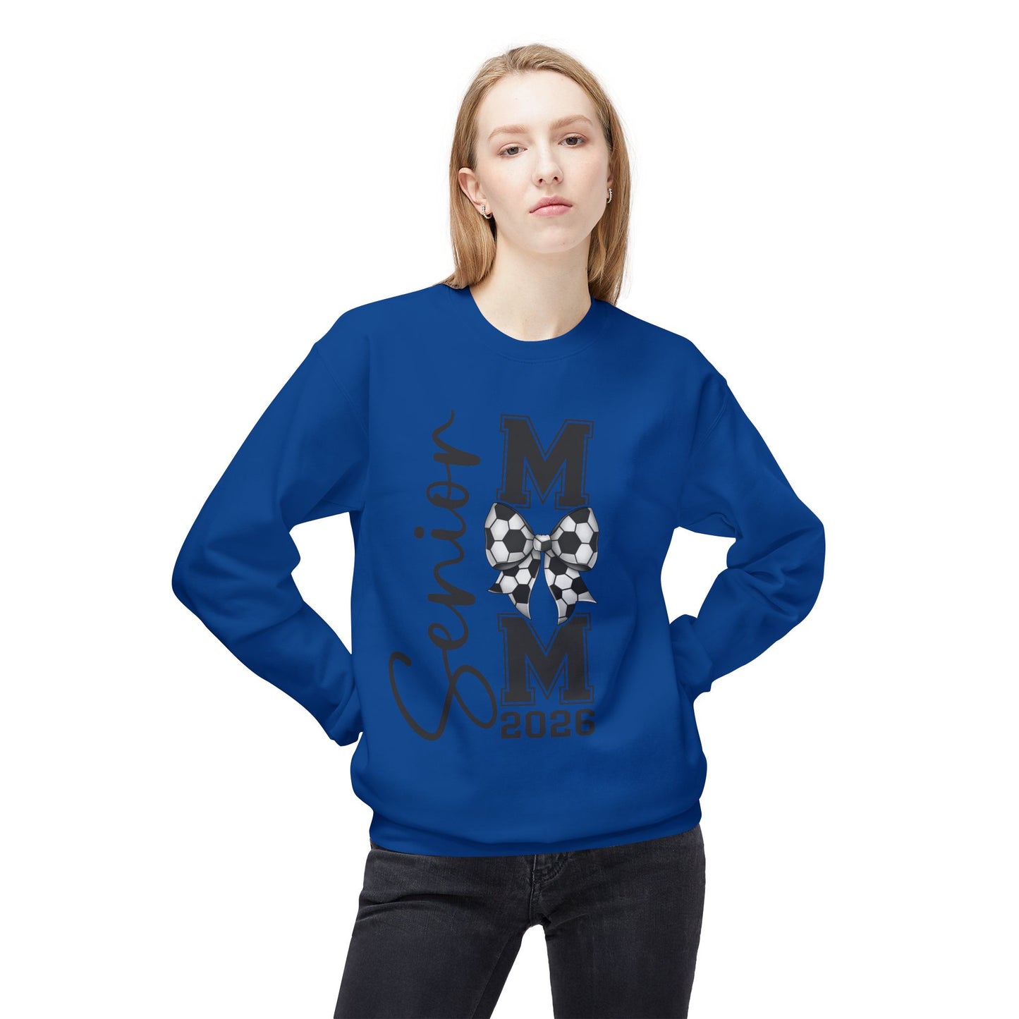 Senior Soccer Mom 2026Crewneck Sweatshirt | Unisex Fleece Pullover |