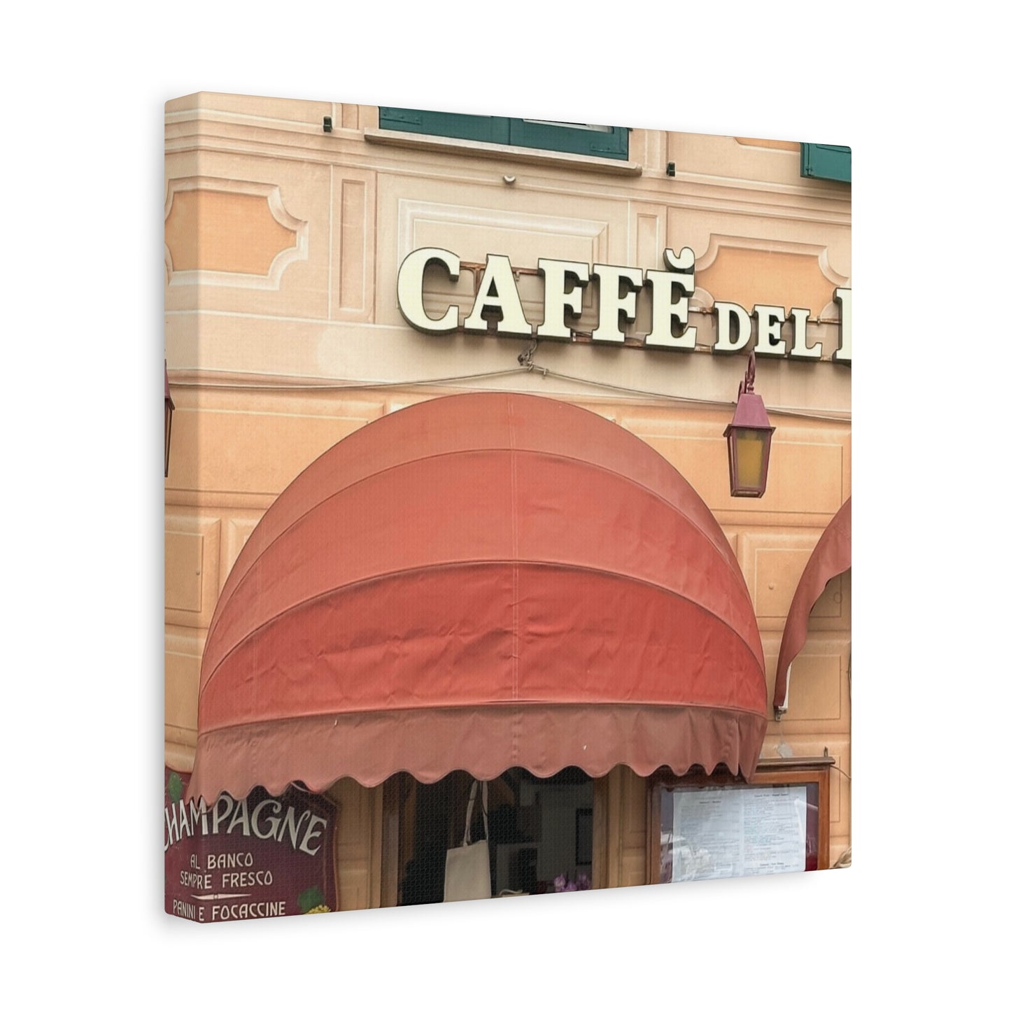 Caffe Front Matte Canvas Wall Art, Chic Home Decor, Café Vibes, Event Wall Display, Gift for Coffee Lovers, Interior Design Accent