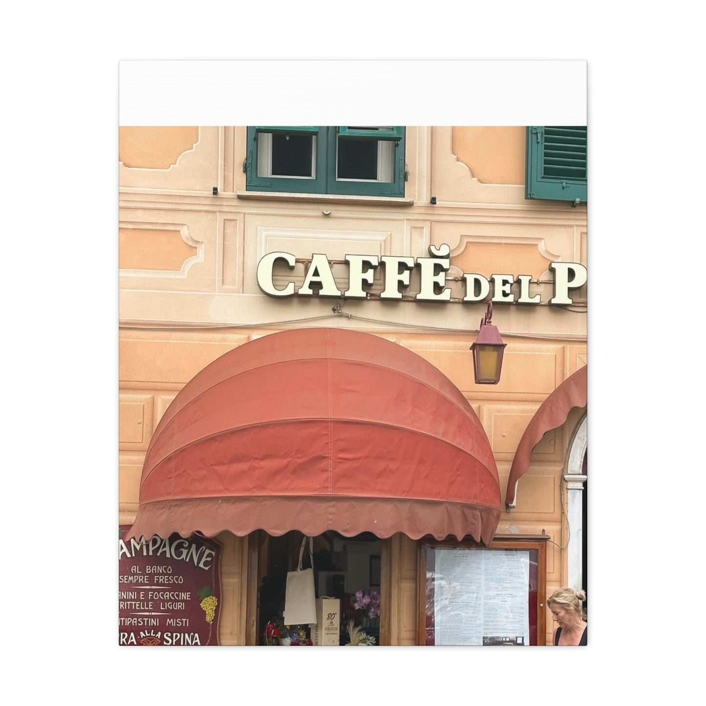 Caffe Front Matte Canvas Wall Art, Chic Home Decor, Café Vibes, Event Wall Display, Gift for Coffee Lovers, Interior Design Accent
