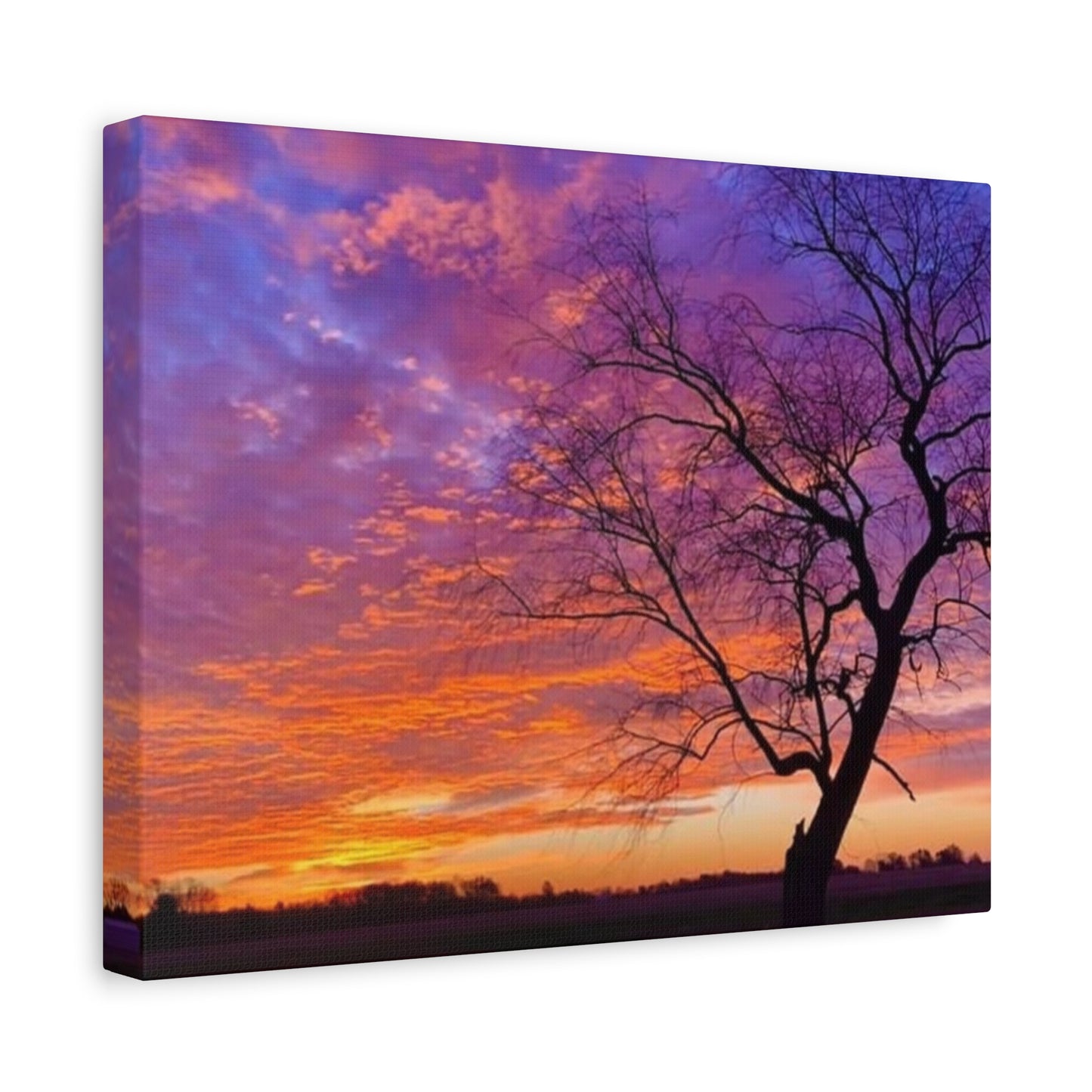 Sunset Landscape Wall Art, Canvas Print, Nature Decor, Purple Sky Home Decor, Gift for Art Lovers