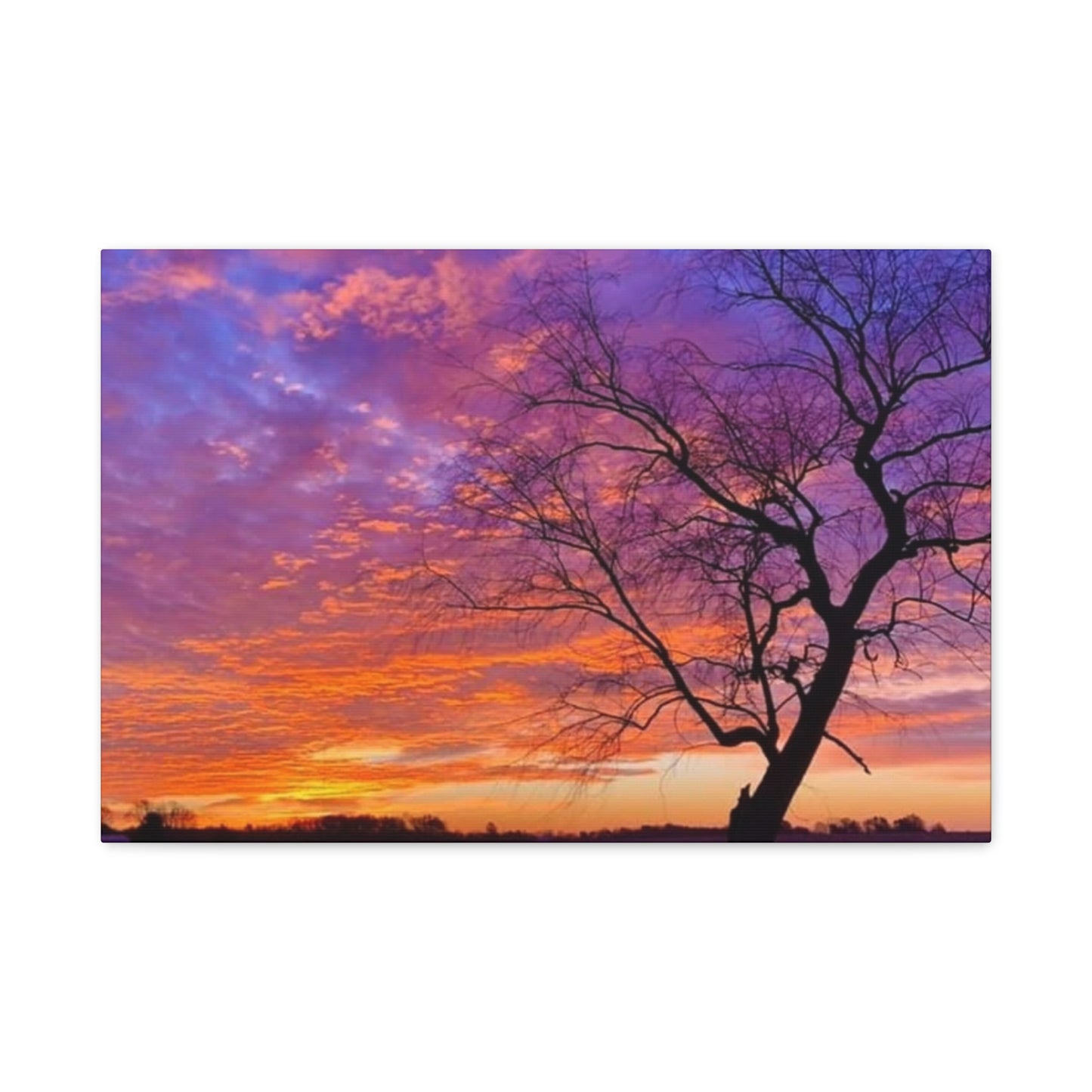 Sunset Landscape Wall Art, Canvas Print, Nature Decor, Purple Sky Home Decor, Gift for Art Lovers